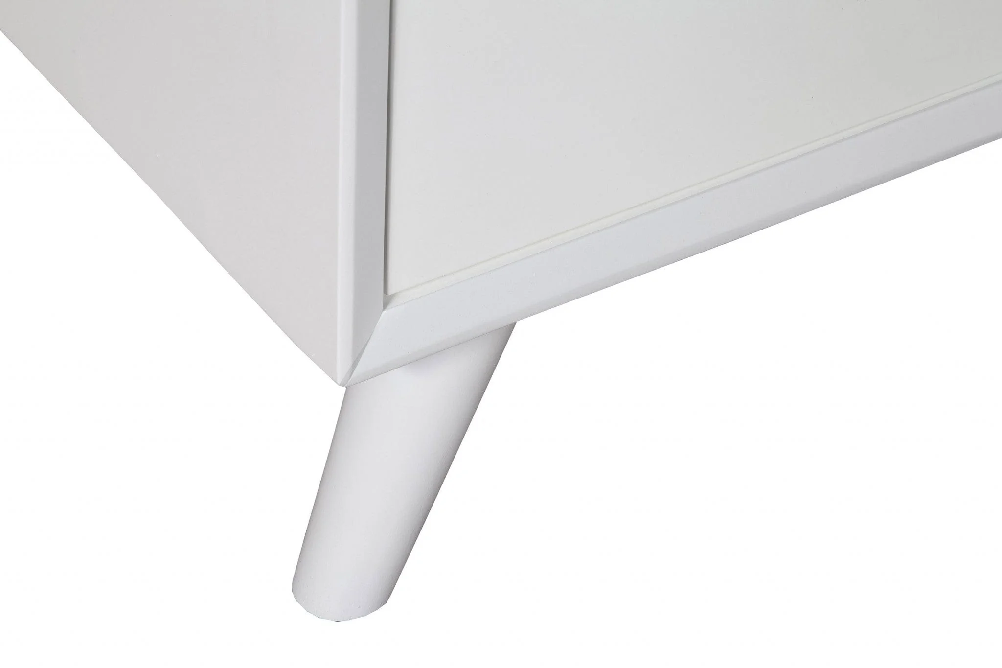 50" White Solid Wood Cabinet Enclosed Storage TV Stand - Image 5