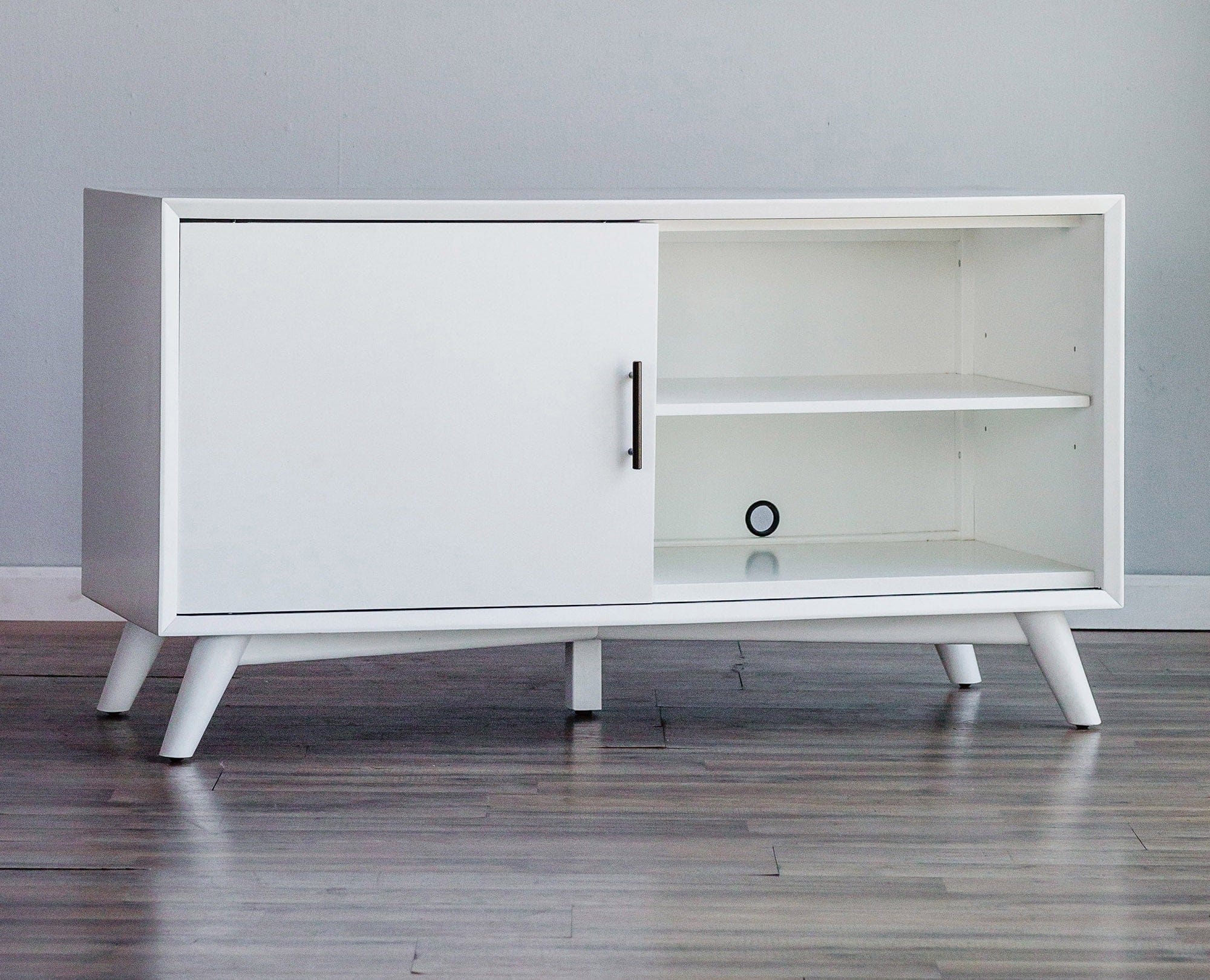 50" White Solid Wood Cabinet Enclosed Storage TV Stand - Image 8