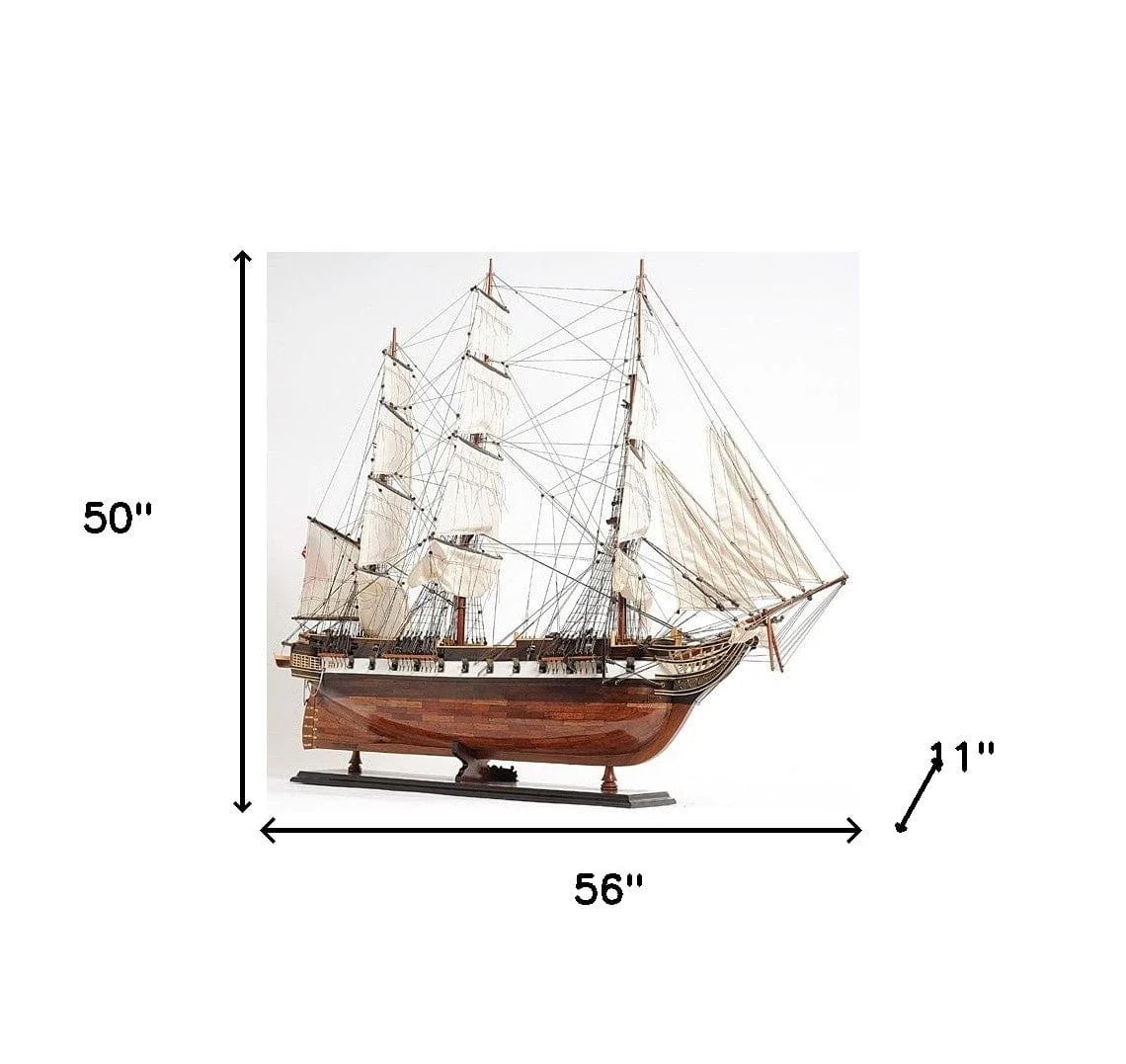 50" Wood Brown Hand Painted Sculpture - Image 9