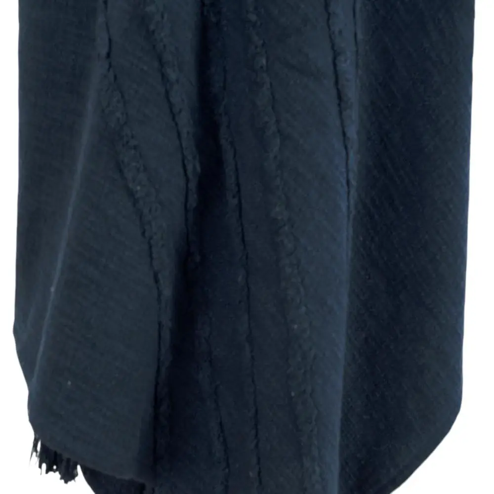 50" X 60" Blue Cotton Woven Geometric Throw Blanket with Tassels - Image 5