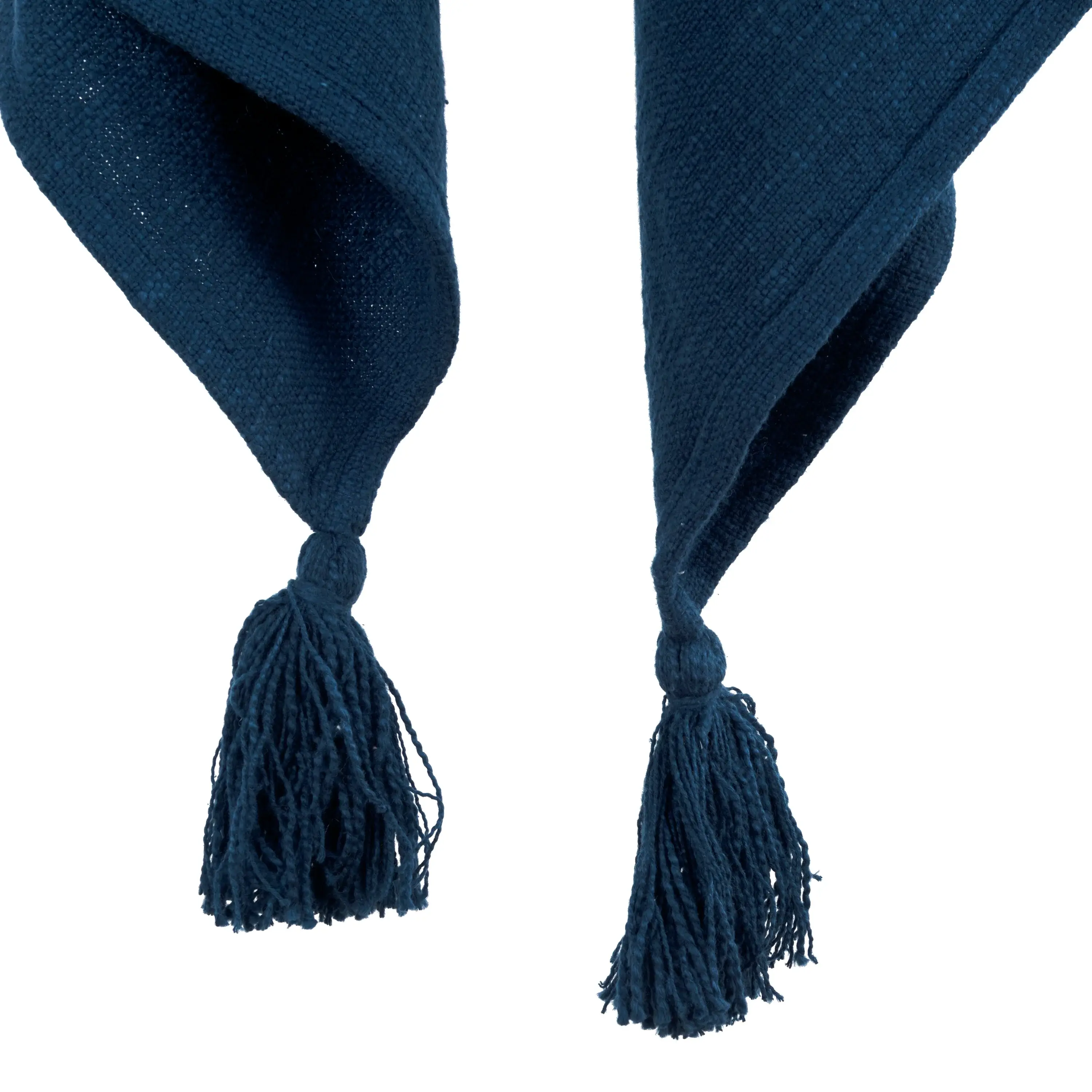 50" X 60" Blue Cotton Woven Ikat Throw Blanket with Tassels - Image 4