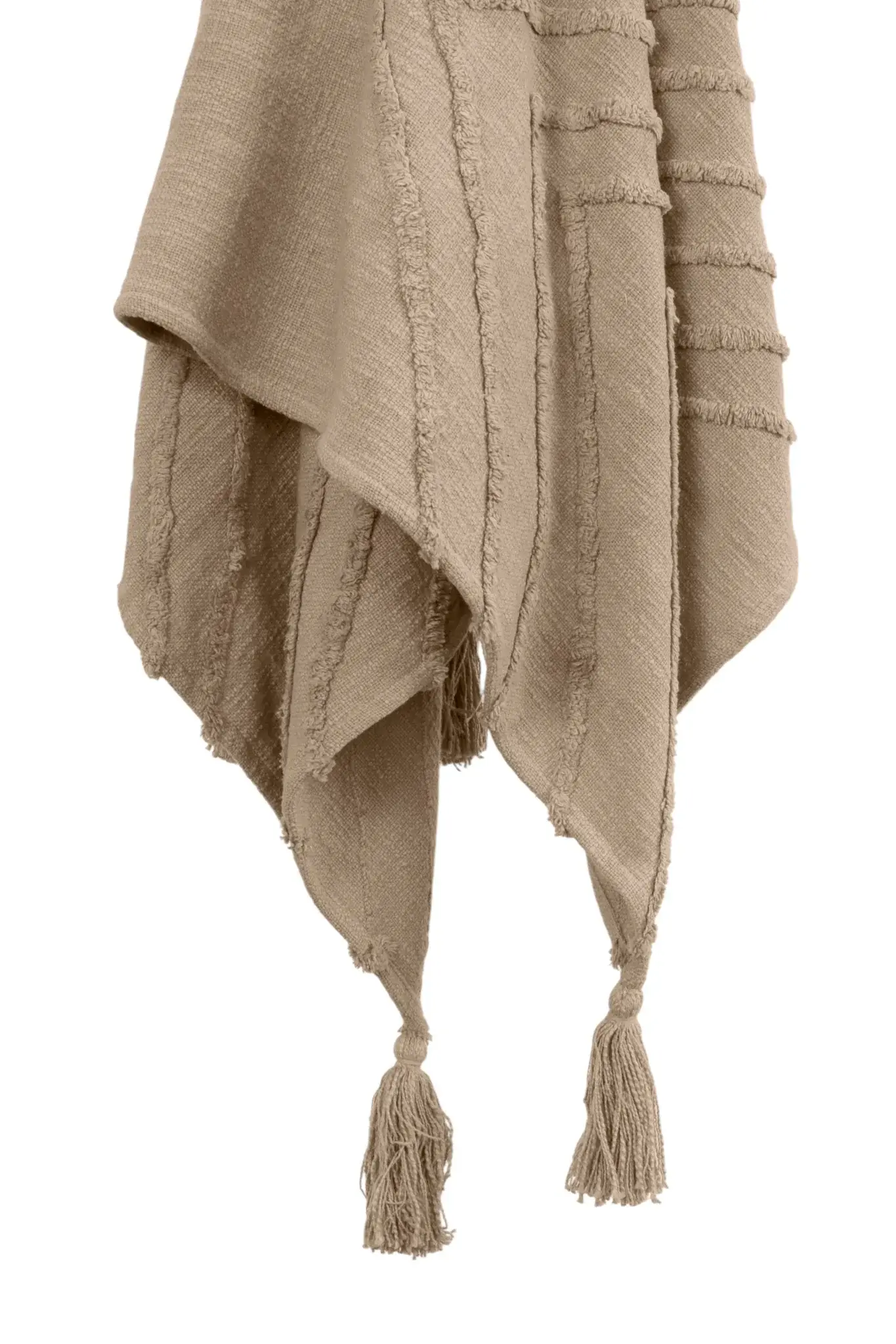 50" X 60" Brown Cotton Woven Geometric Throw Blanket with Tassels - Image 4