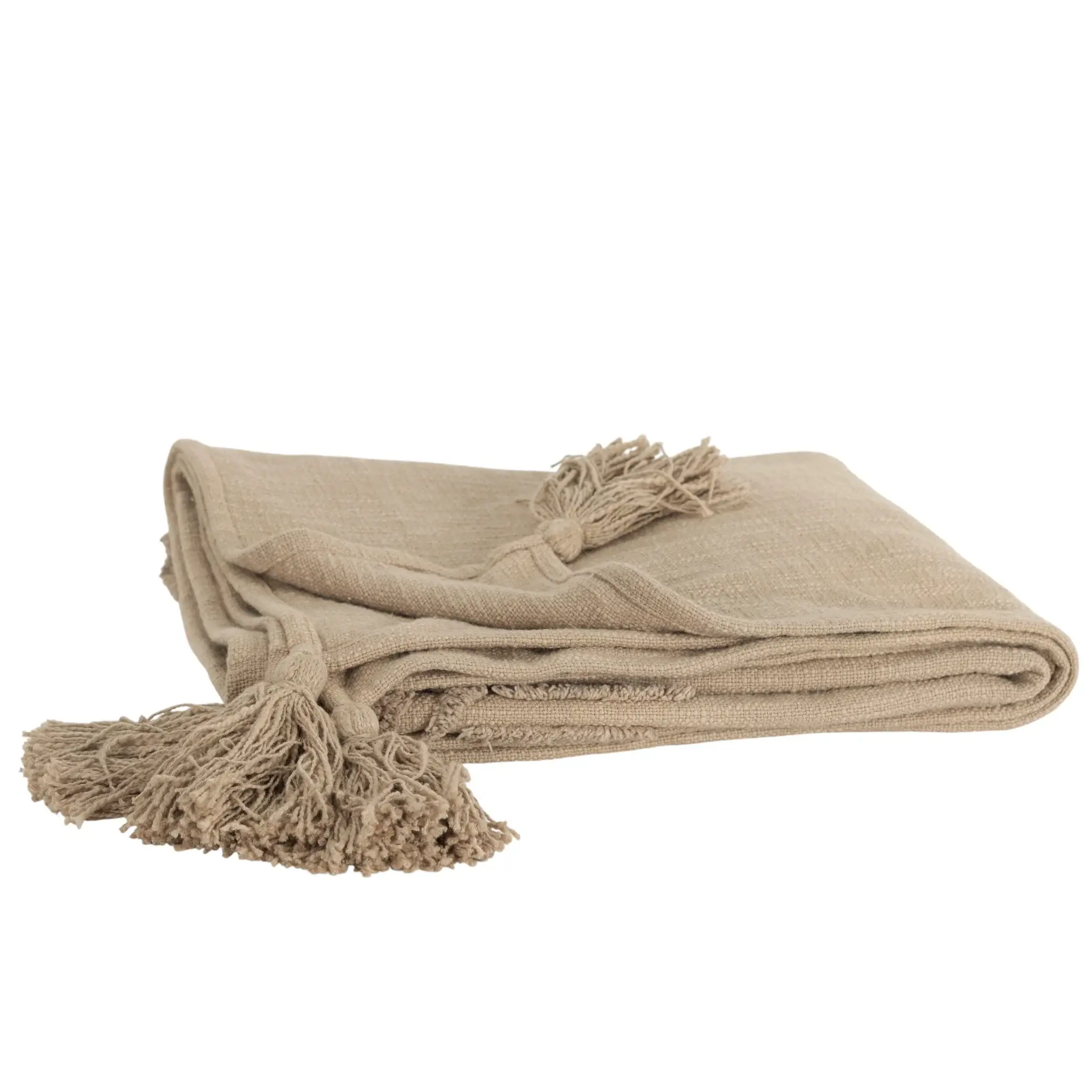50" X 60" Brown Cotton Woven Ikat Throw Blanket with Tassels - Image 2