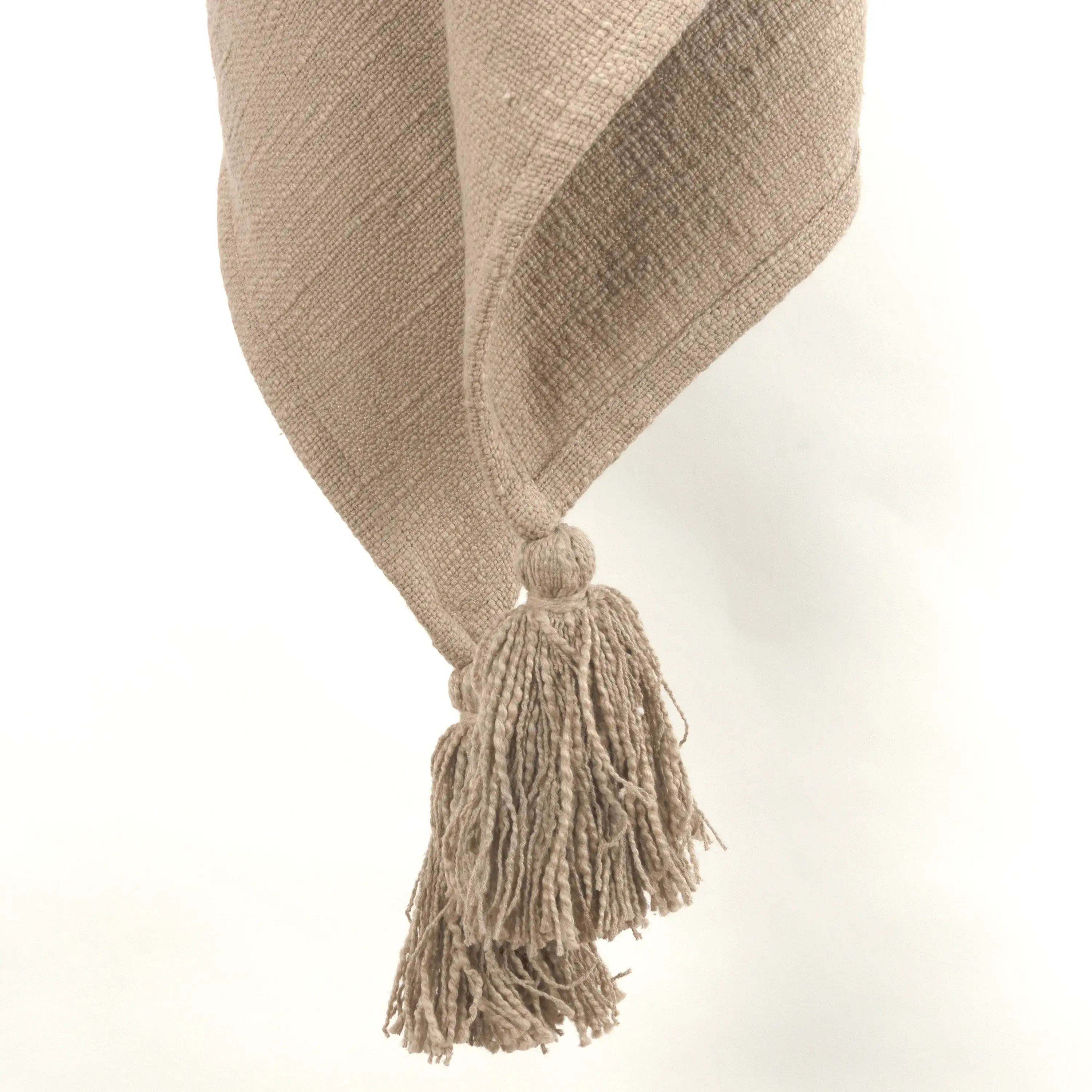 50" X 60" Brown Cotton Woven Ikat Throw Blanket with Tassels - Image 3