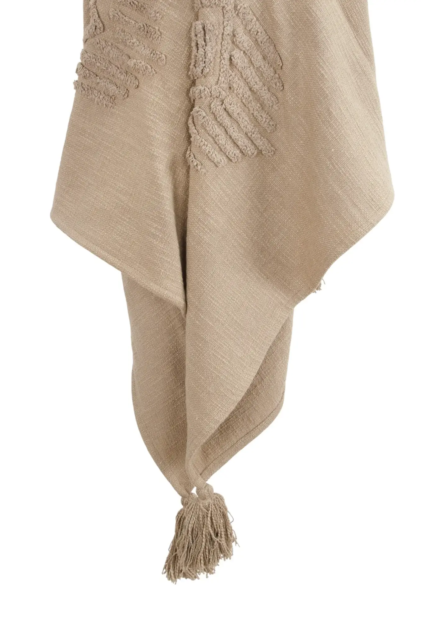 50" X 60" Brown Cotton Woven Ikat Throw Blanket with Tassels - Image 4