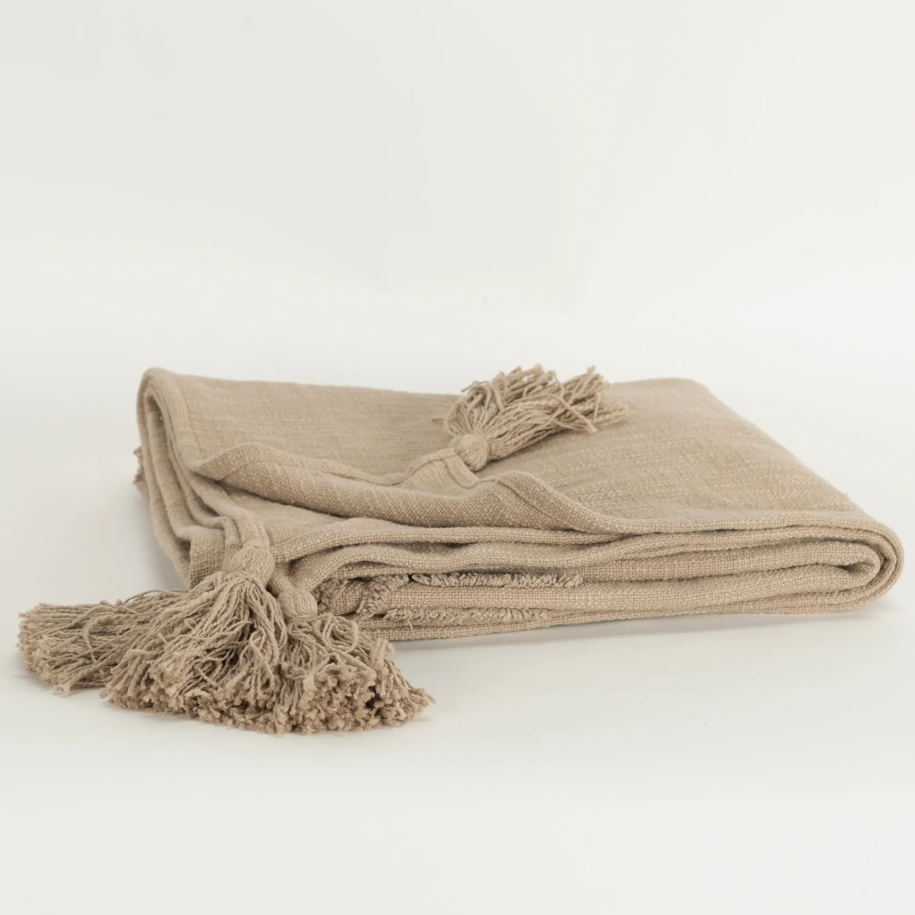 50" X 60" Brown Cotton Woven Ikat Throw Blanket with Tassels - Image 5