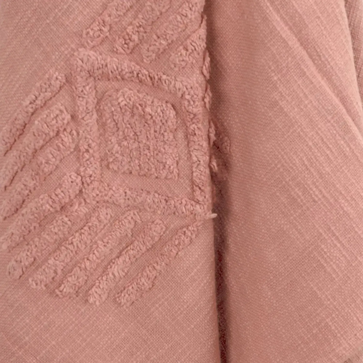 50" X 60" Coral Cotton Woven Ikat Throw Blanket with Tassels - Image 4