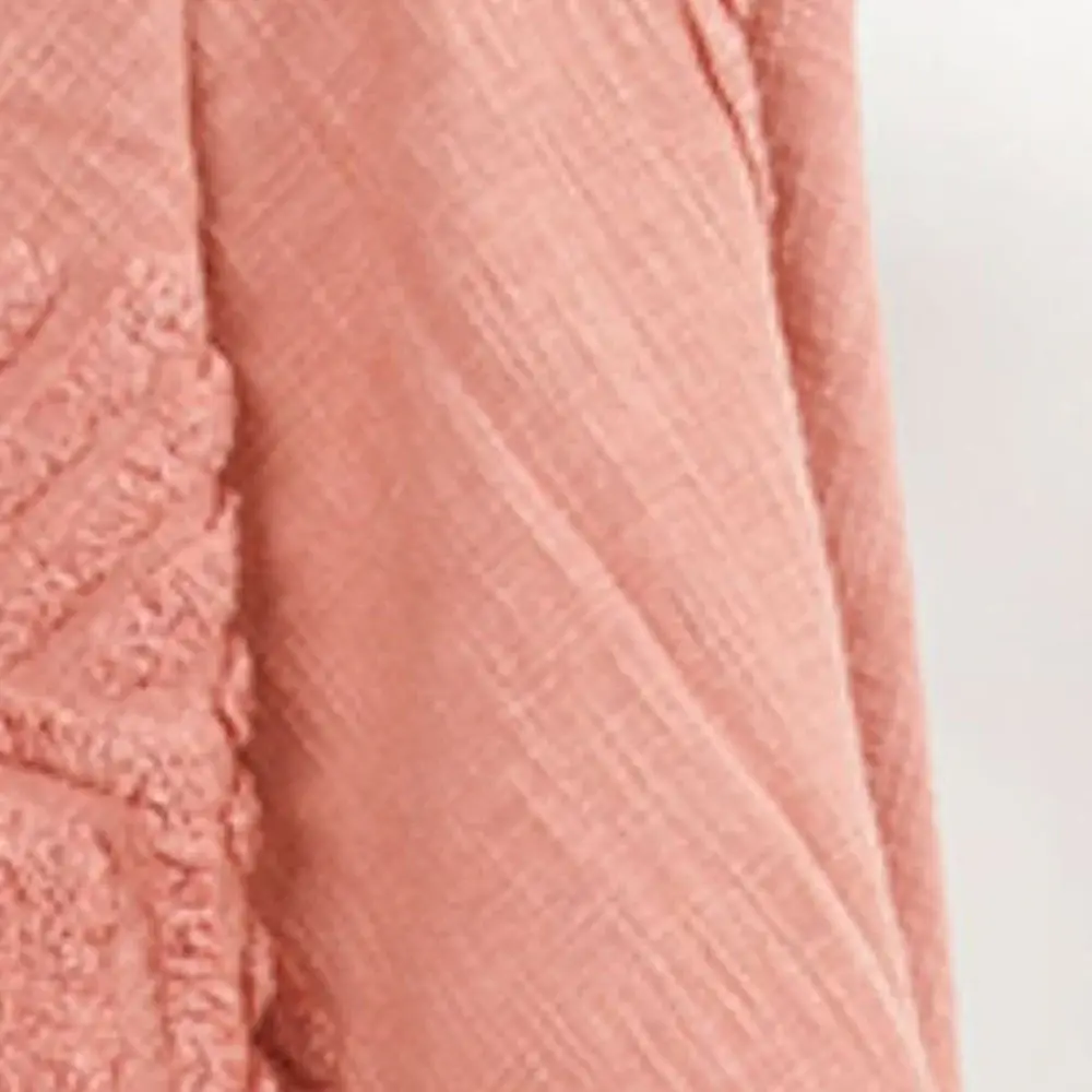 50" X 60" Coral Cotton Woven Ikat Throw Blanket with Tassels - Image 5