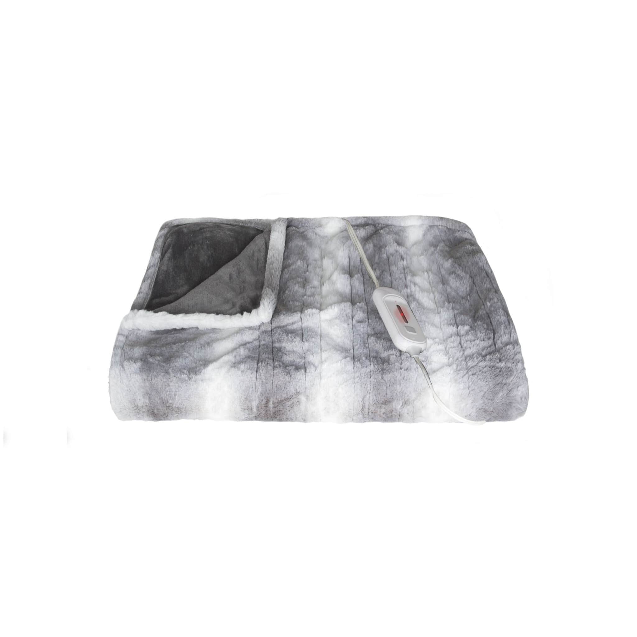 50" X 60" Grey And White Modern Contemporary Heated  Throw Blankets - Image 5