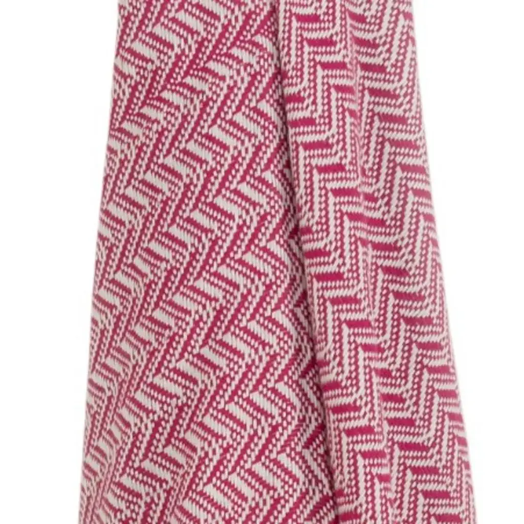 50" X 60" Hot Pink Cotton Woven Chevron Throw Blanket with Fringe - Image 5