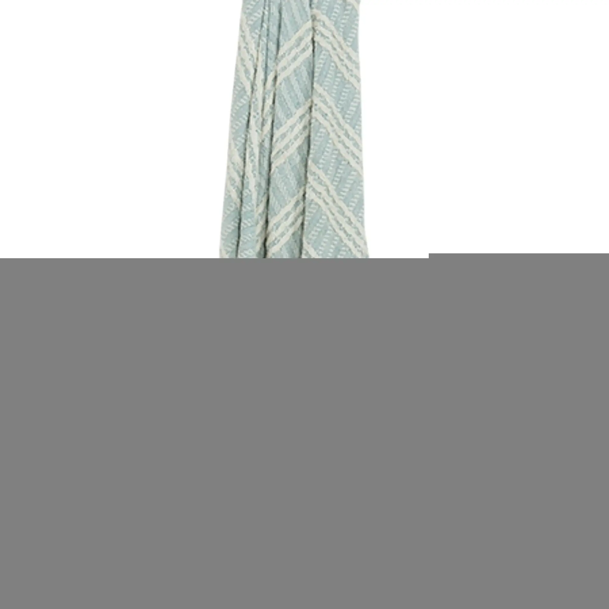 50" X 60" Light Blue And Ivory Striped Cotton Throw Blanket with Fringe - Image 3