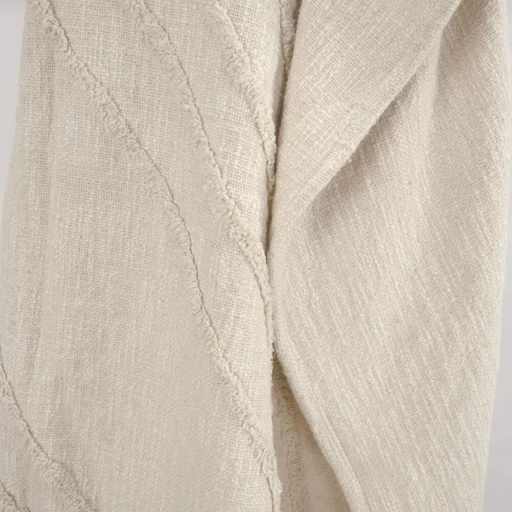50" X 60" Natural Cotton Woven Geometric Throw Blanket with Tassels - Image 5