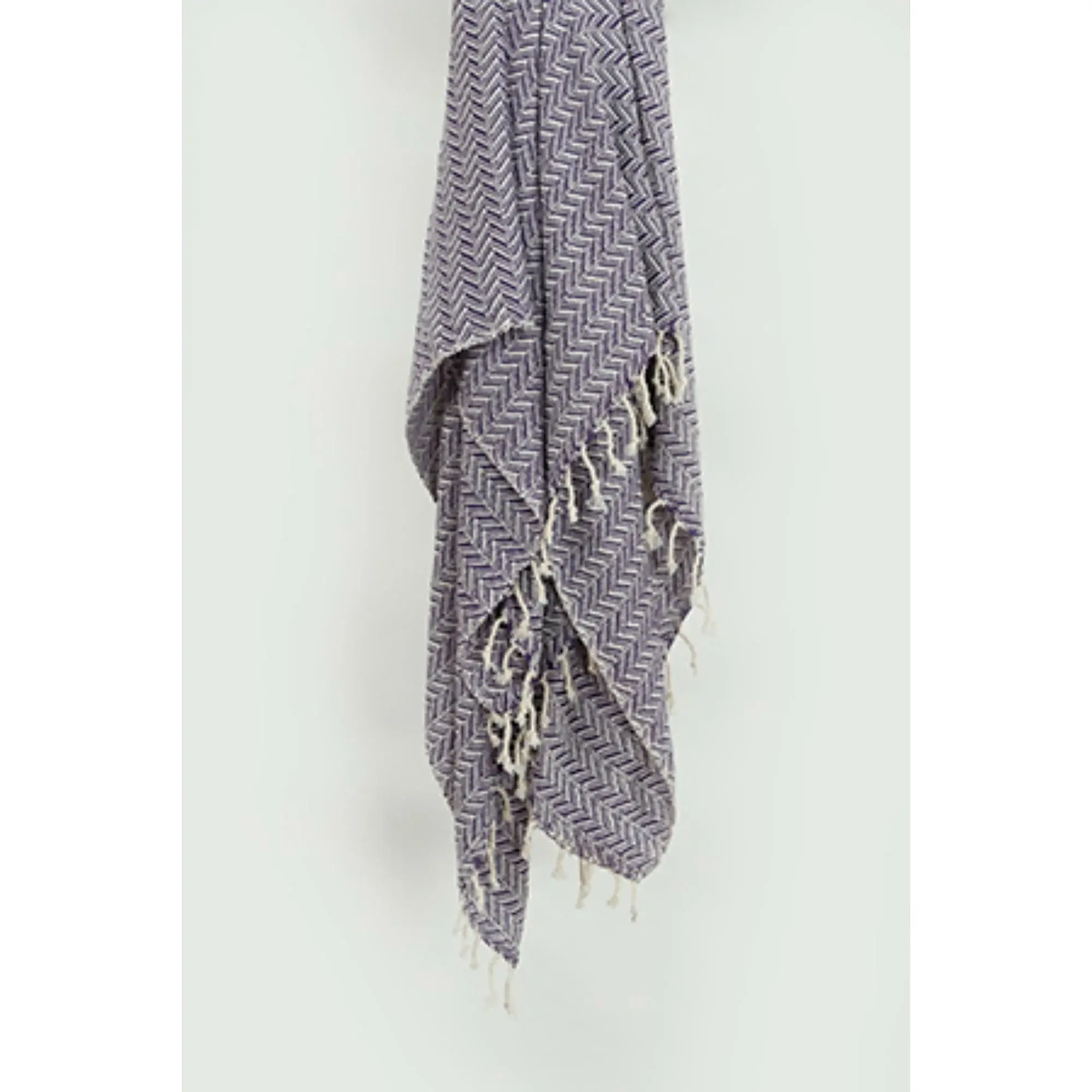 50" X 60" Purple Cotton Woven Chevron Throw Blanket with Fringe - Image 5