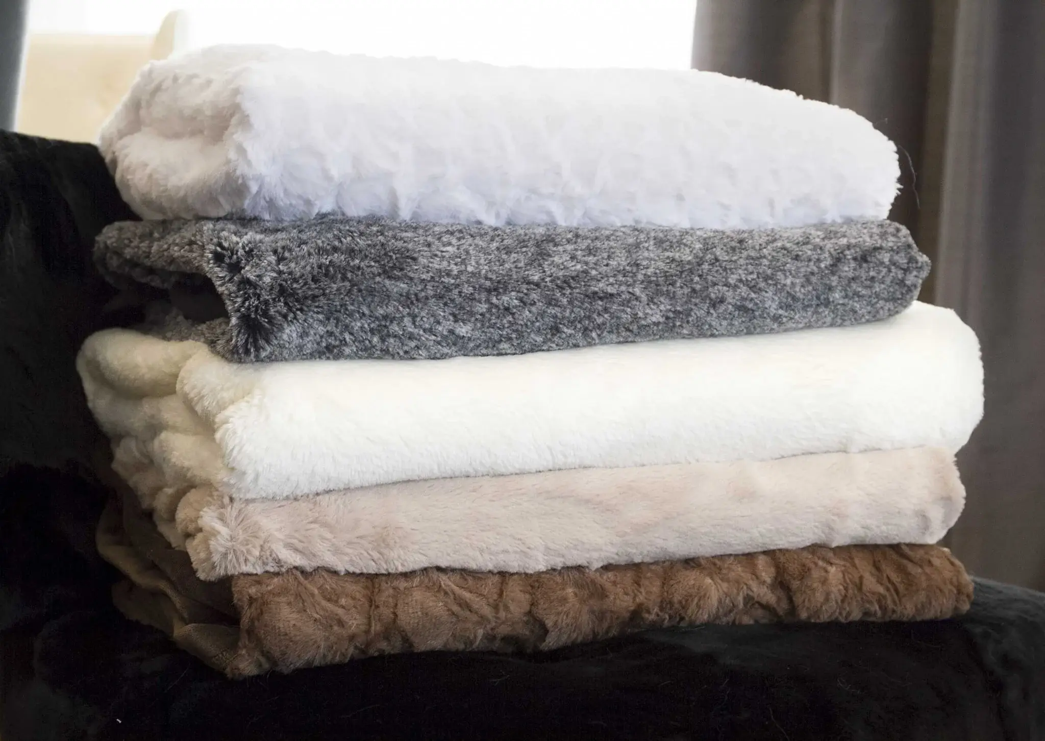 50" X 70" Ivory Faux Fur Plush Throw Blanket with Embroidery - Image 6