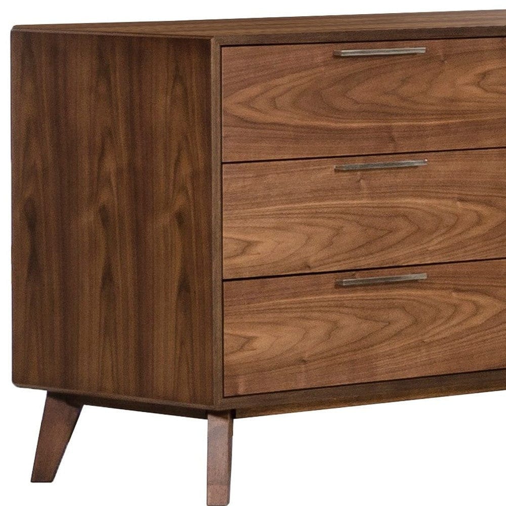 51" Brown Solid and Manufactured Wood Six Drawer Double Dresser - Image 4