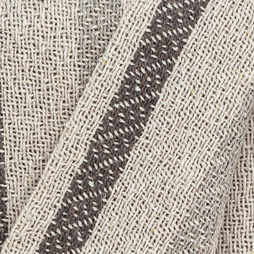 52" X 67" Beige Quilted Cotton Striped Throw Blanket - Image 5