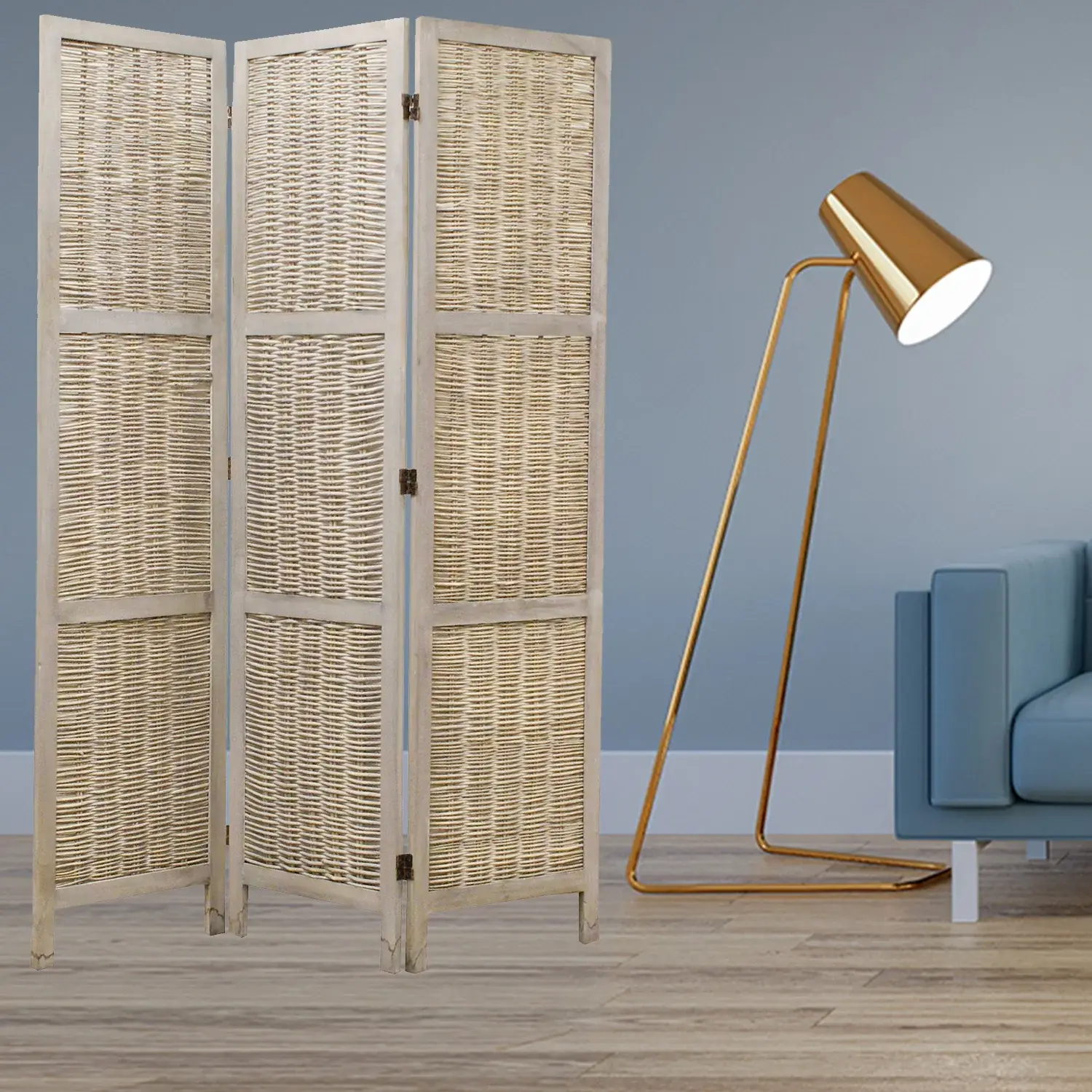 52 X 67 Beige Wood  Screen - Image 2