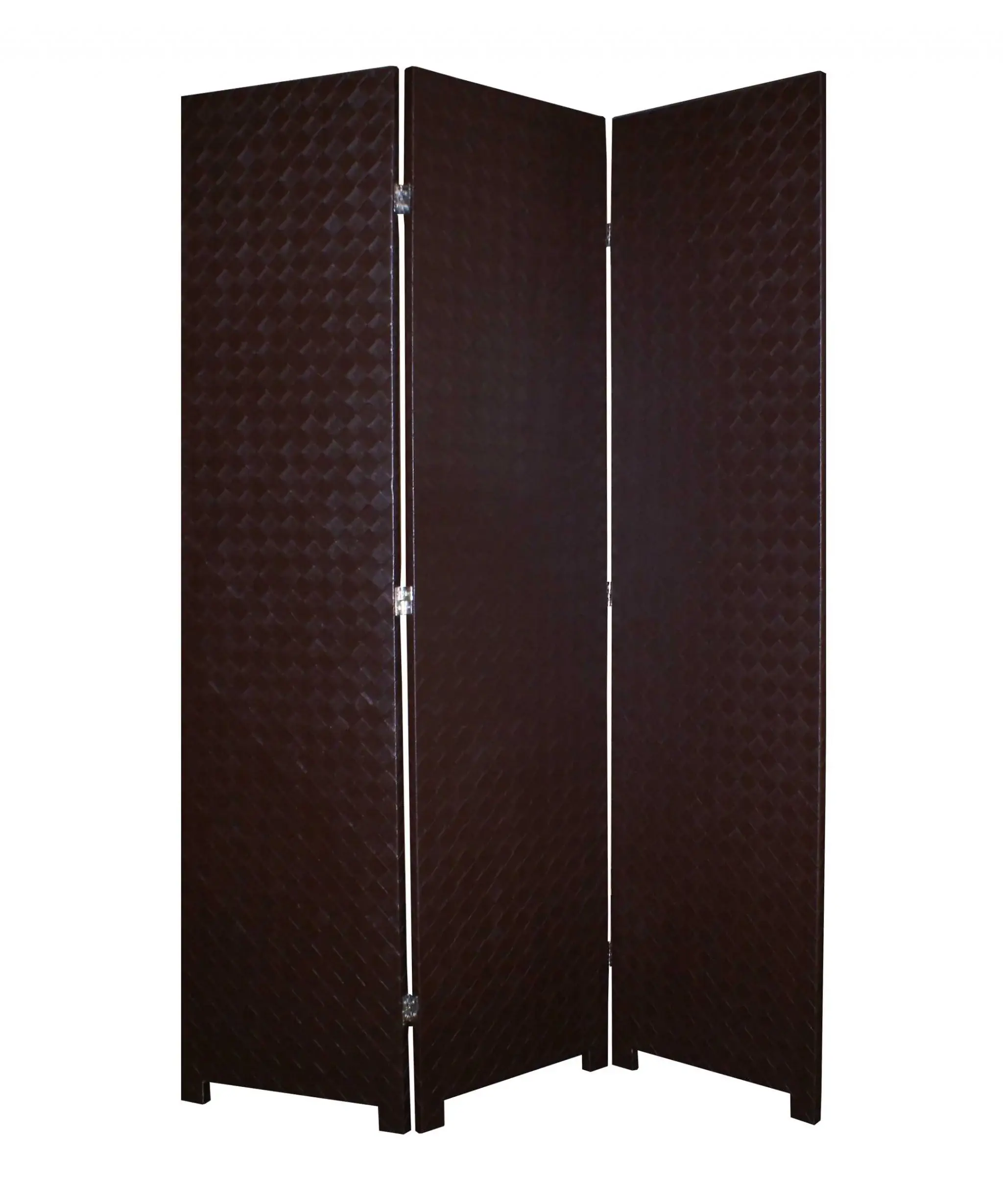 52 X 71 Brown Criss Cross Faux Leather Screen