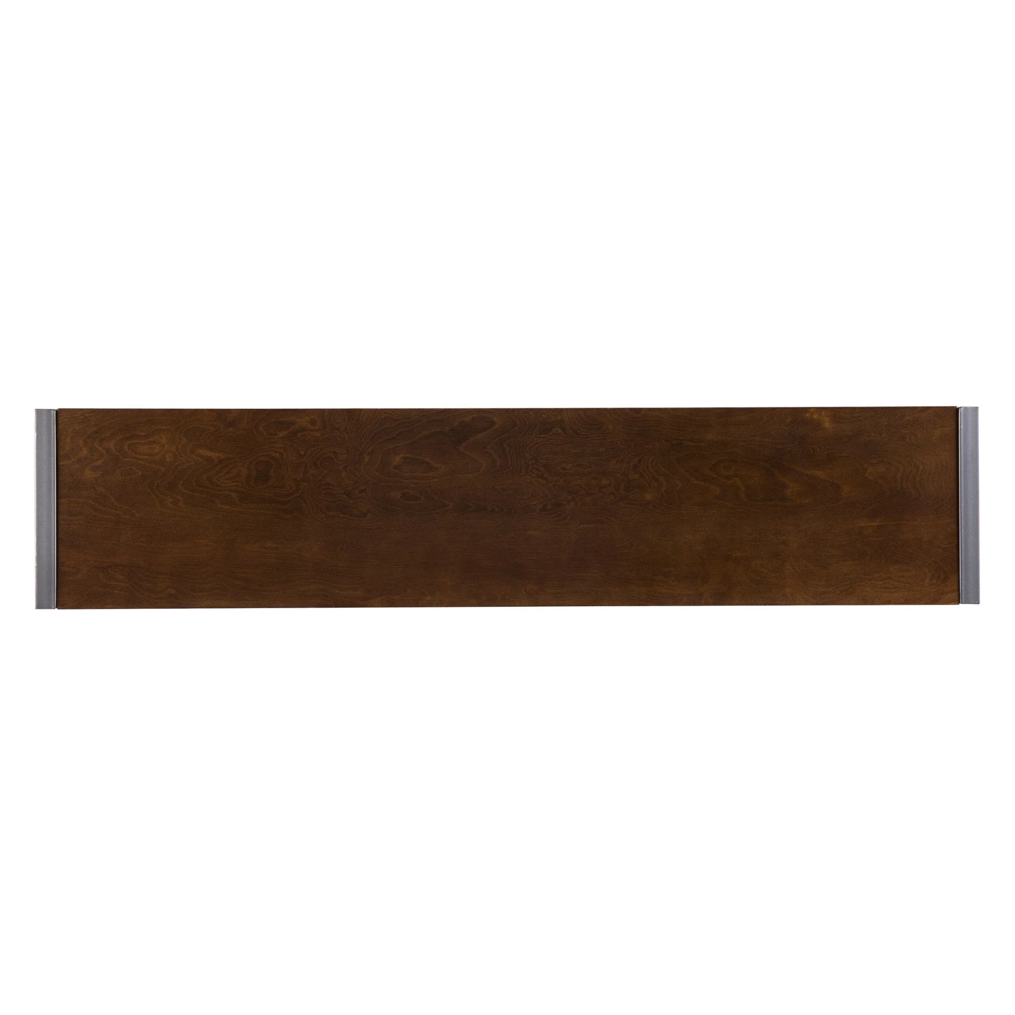 54" Dark Brown and Gunmetal Sled Console Table - Image 5