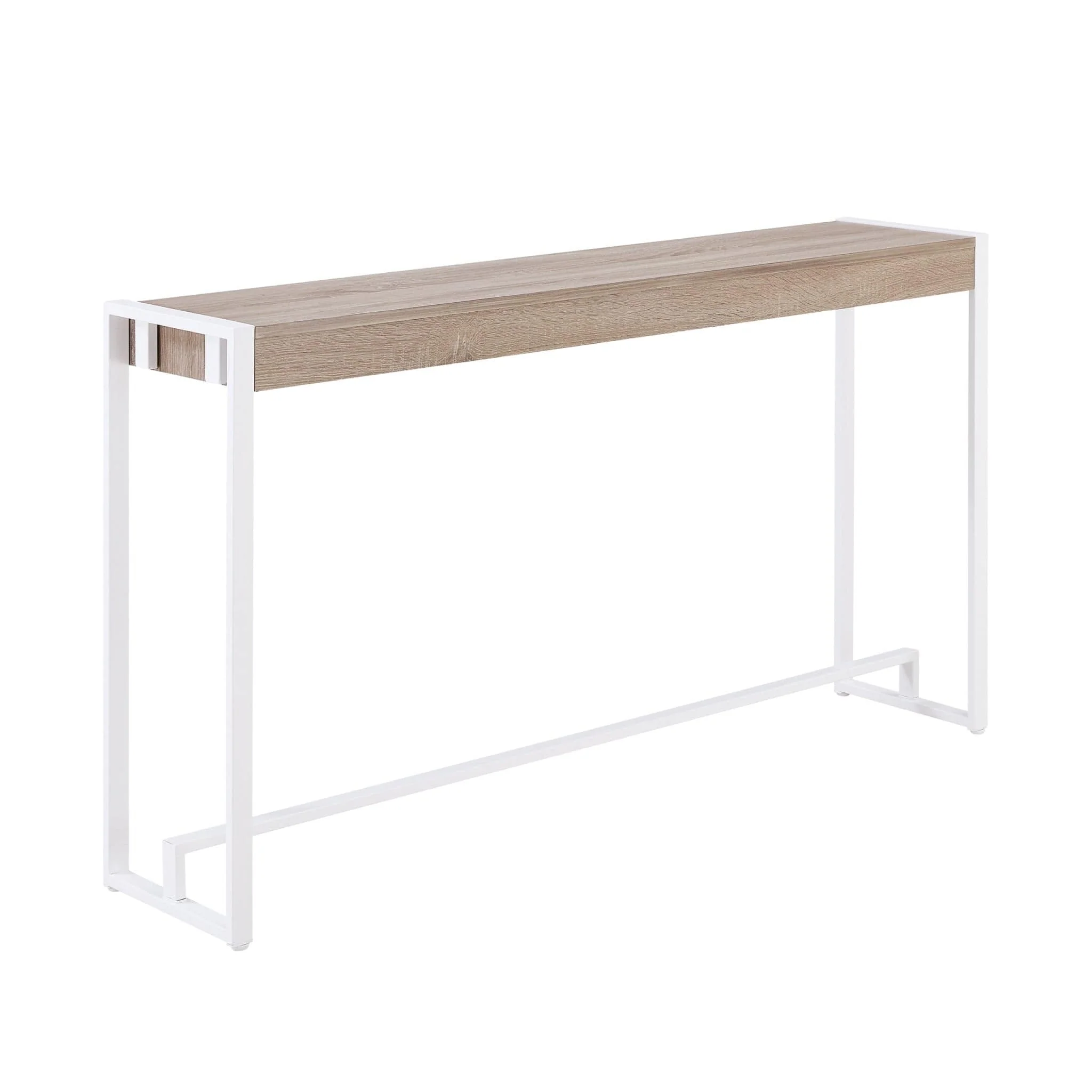 54" Gray Brown and White Sled Console Table - Image 4