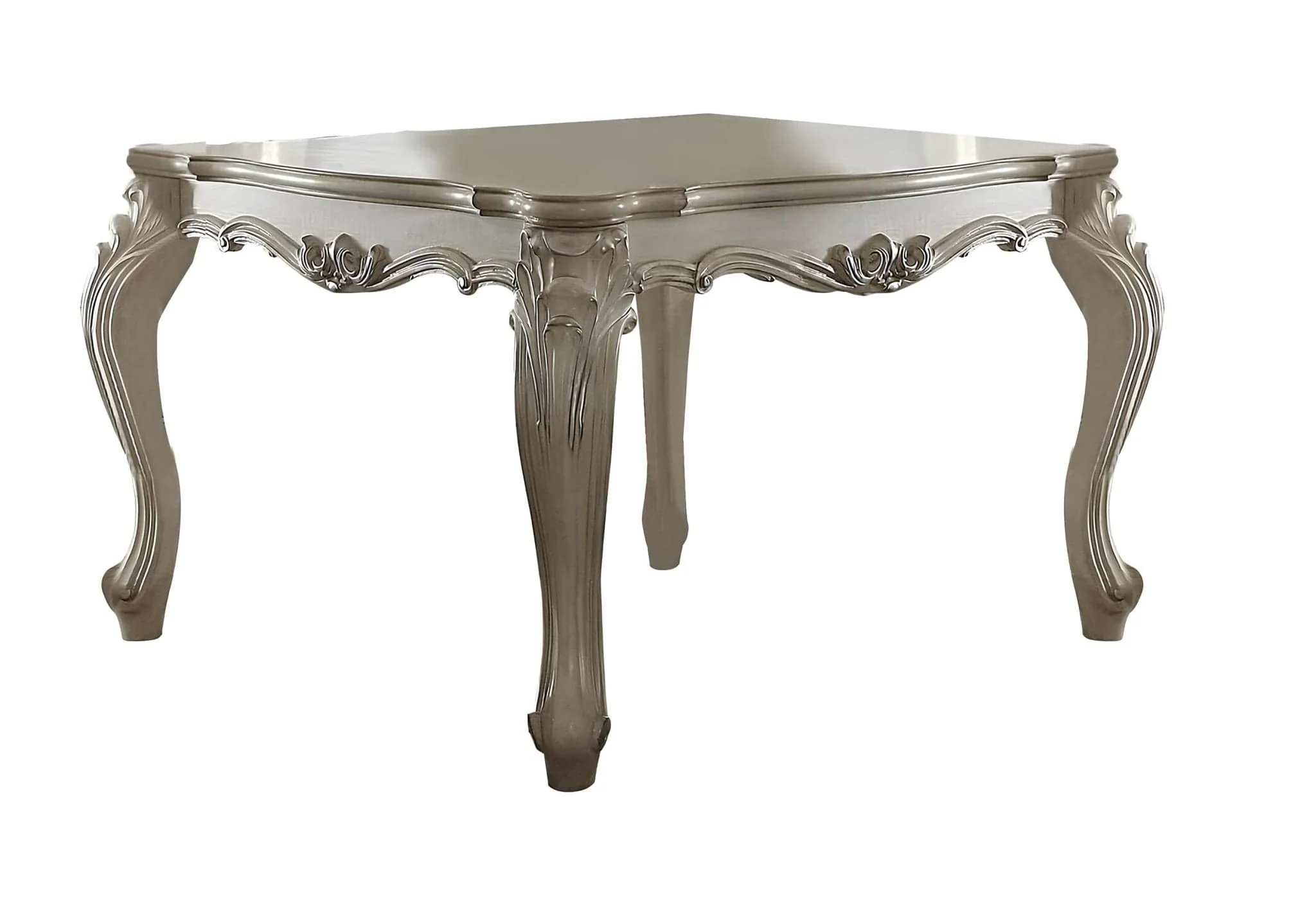 55" Antiqued White Solid Wood And Solid Manufactured Wood Dining Table - Image 2