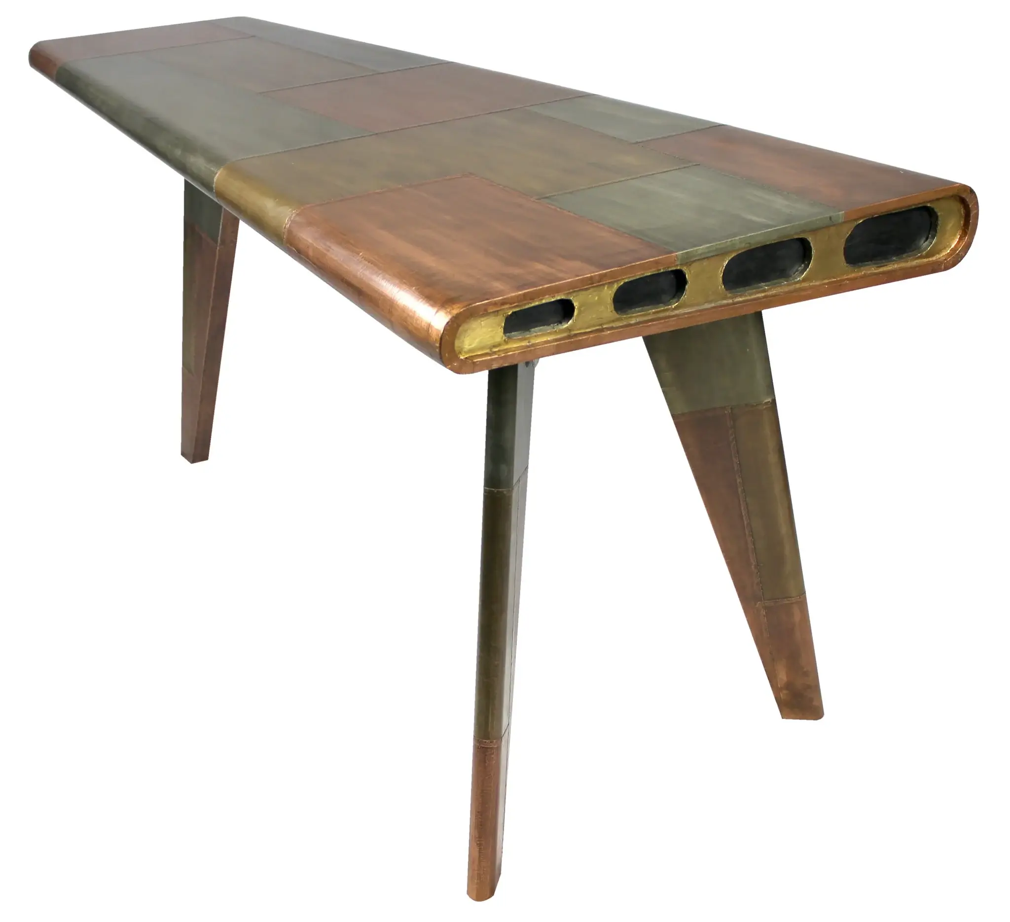 55" Copper Aluminum Writing Desk - Image 3