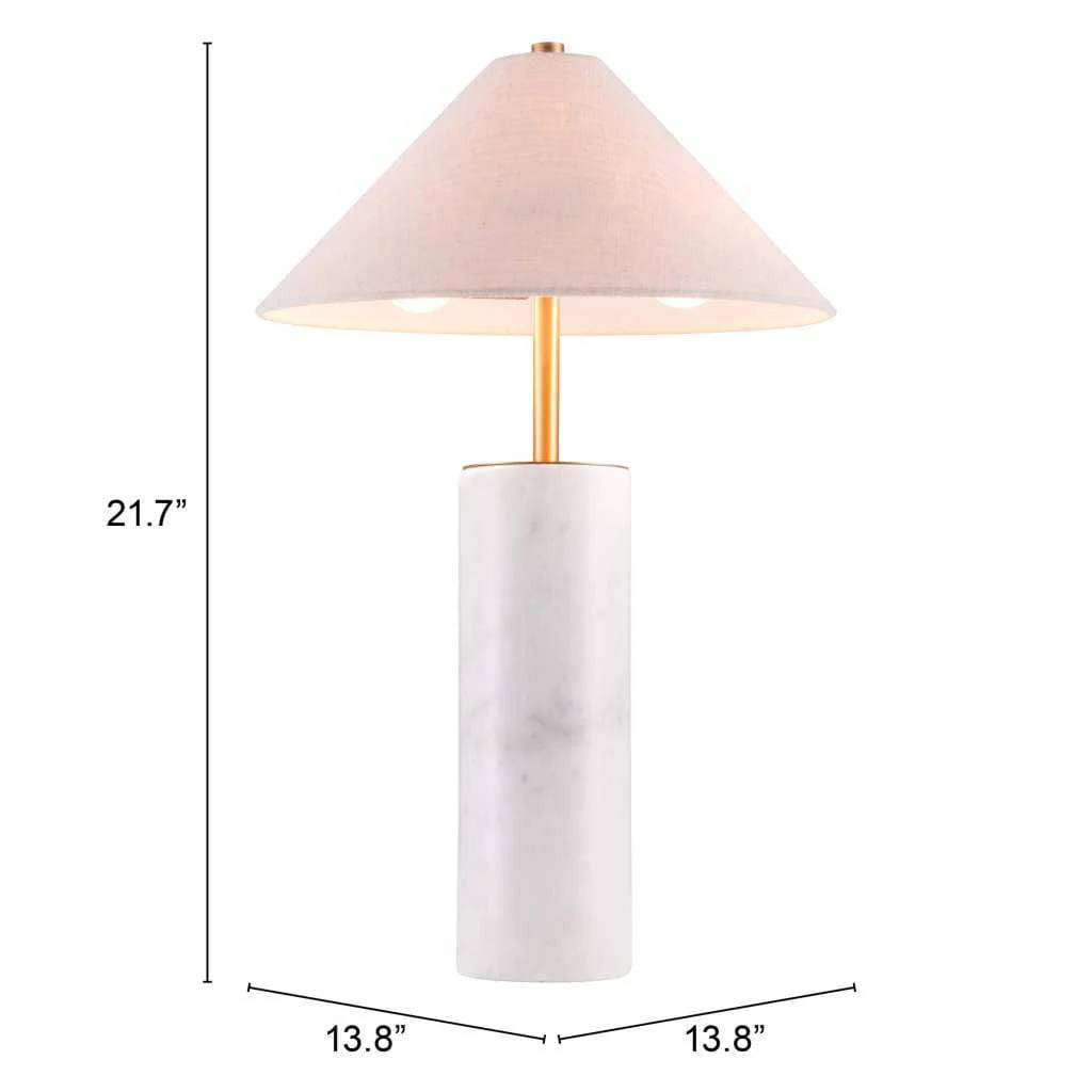 55" White Metal Bedside Table Lamp With Beige Empire Shade - Image 7