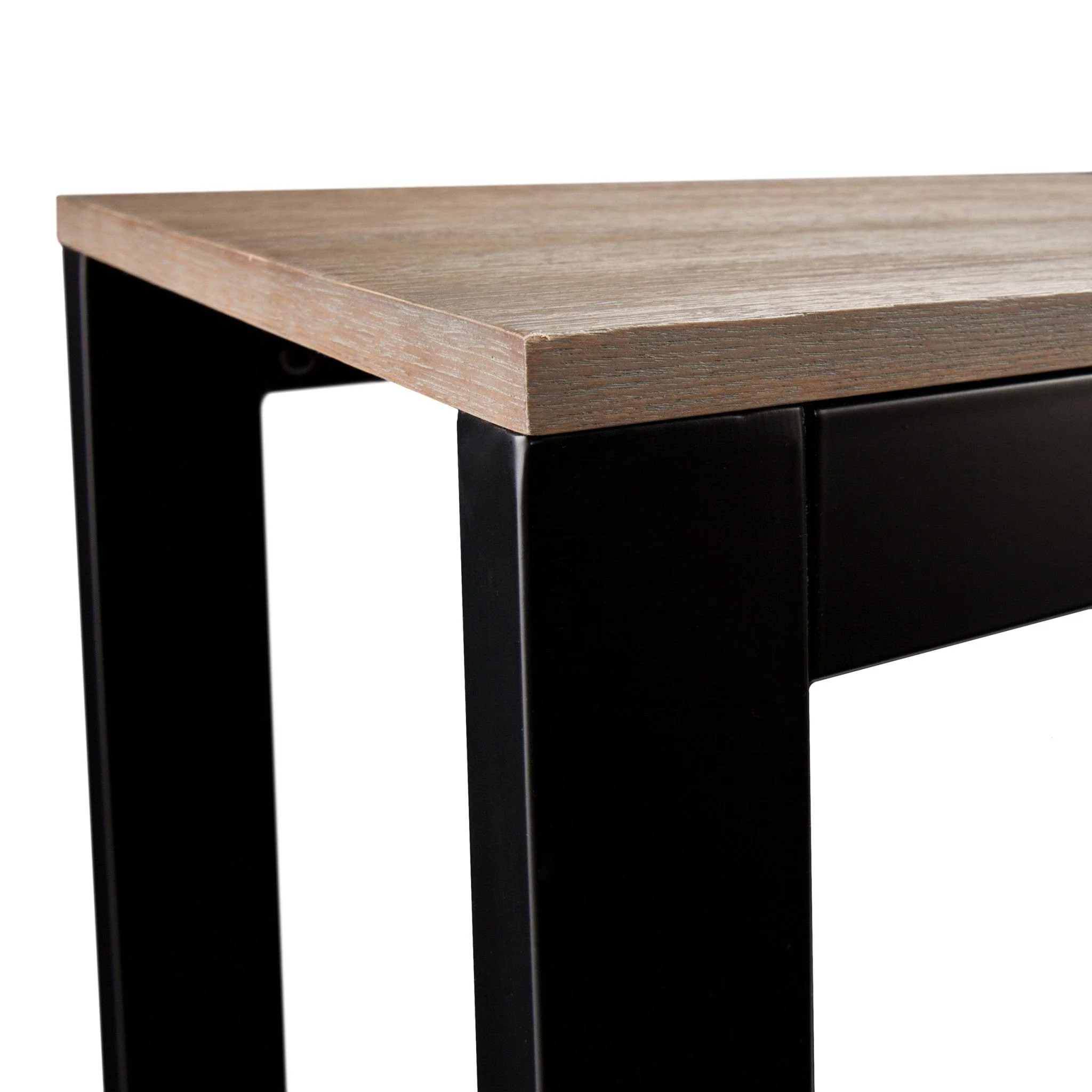 56" Natural and Black and Black Sled Console Table - Image 4