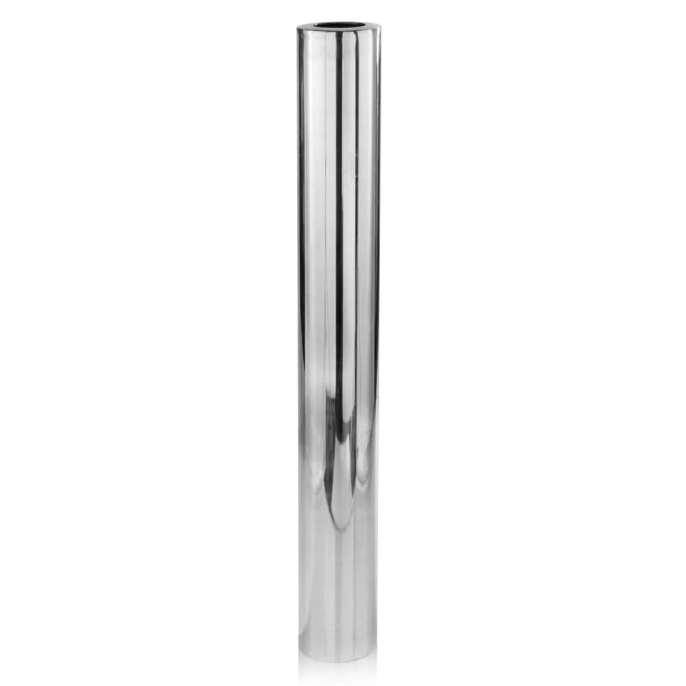 56" Silver Aluminum Cylinder Table Vase - Image 3