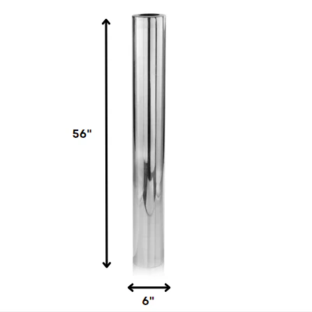 56" Silver Aluminum Cylinder Table Vase - Image 6