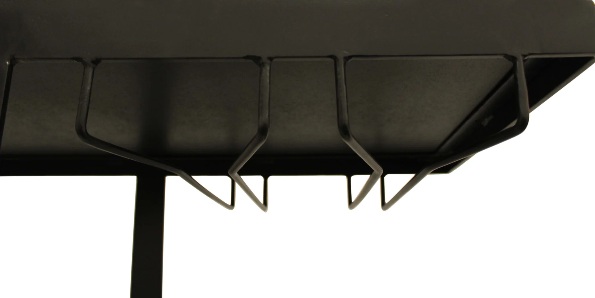 58" White and Black Glass Floor Shelf Console Table With Shelves - Image 5