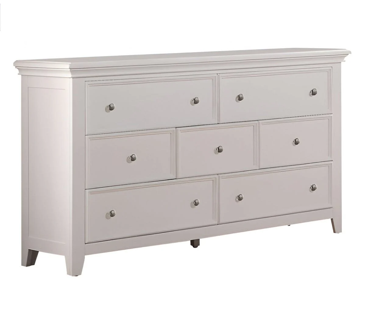 58" White Solid Wood Seven Drawer Triple Dresser - Image 2
