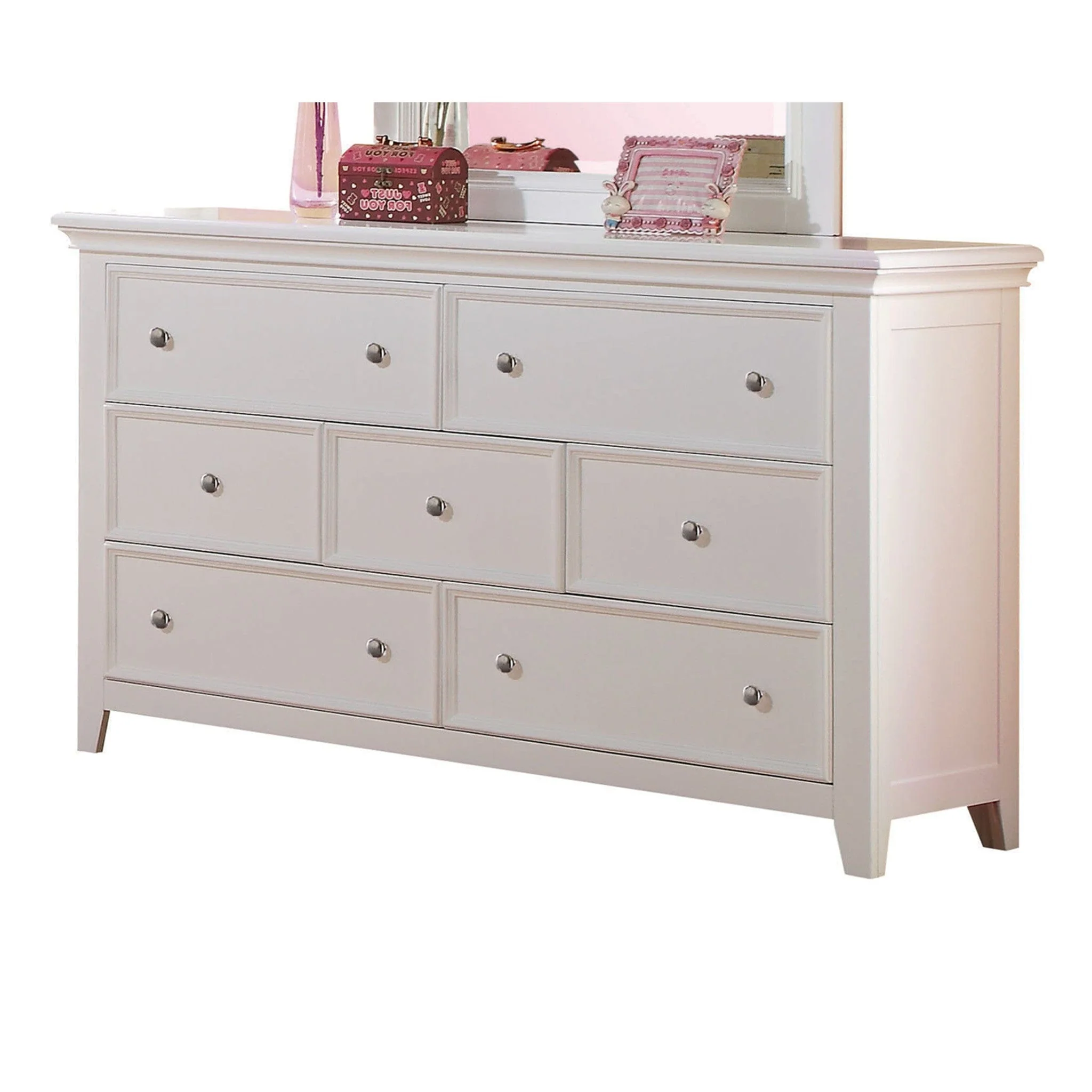 58" White Solid Wood Seven Drawer Triple Dresser - Image 3
