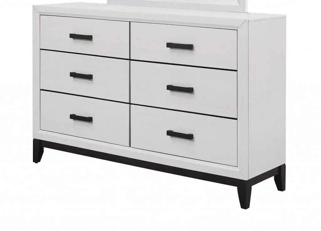 58" White Solid Wood Six Drawer Double Dresser - Image 3