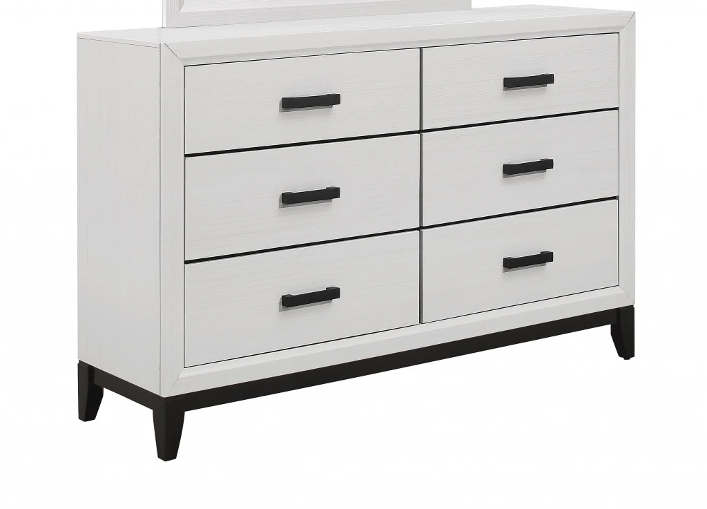 58" White Solid Wood Six Drawer Double Dresser - Image 4