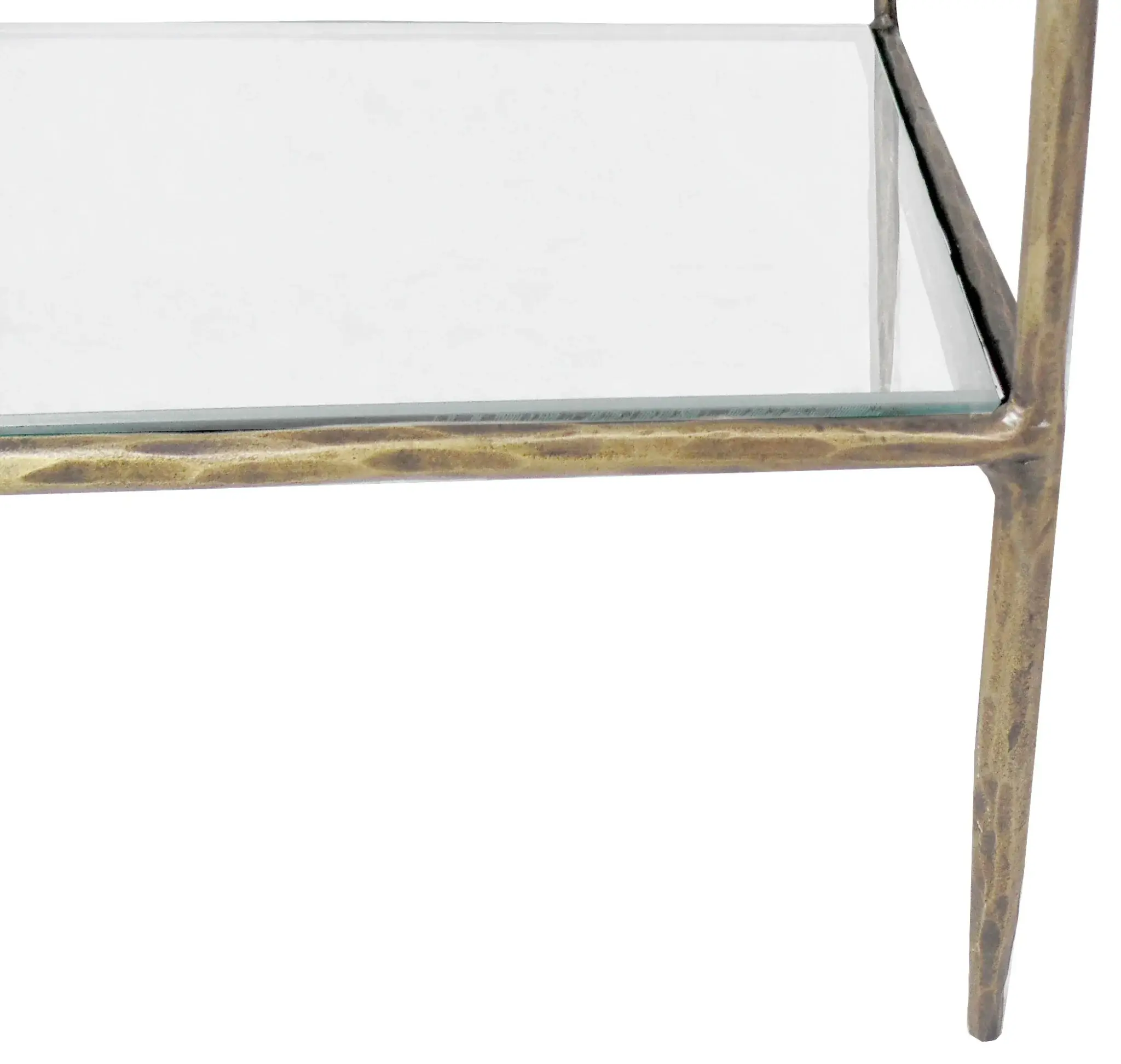 59" Brass Iron and Glass Five Tier Etagere Bookcase - Image 4