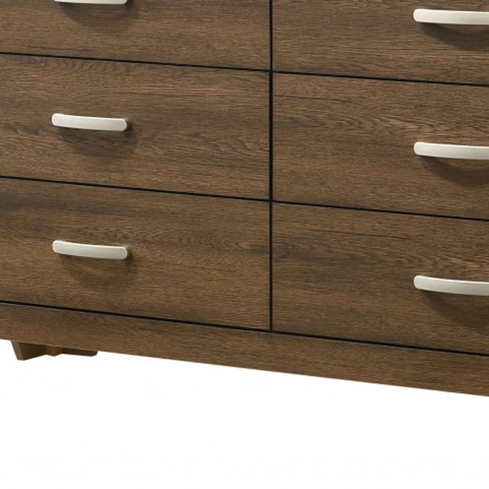 59" Brown Solid and Manufactured Wood Six Drawer Double Dresser - Image 4