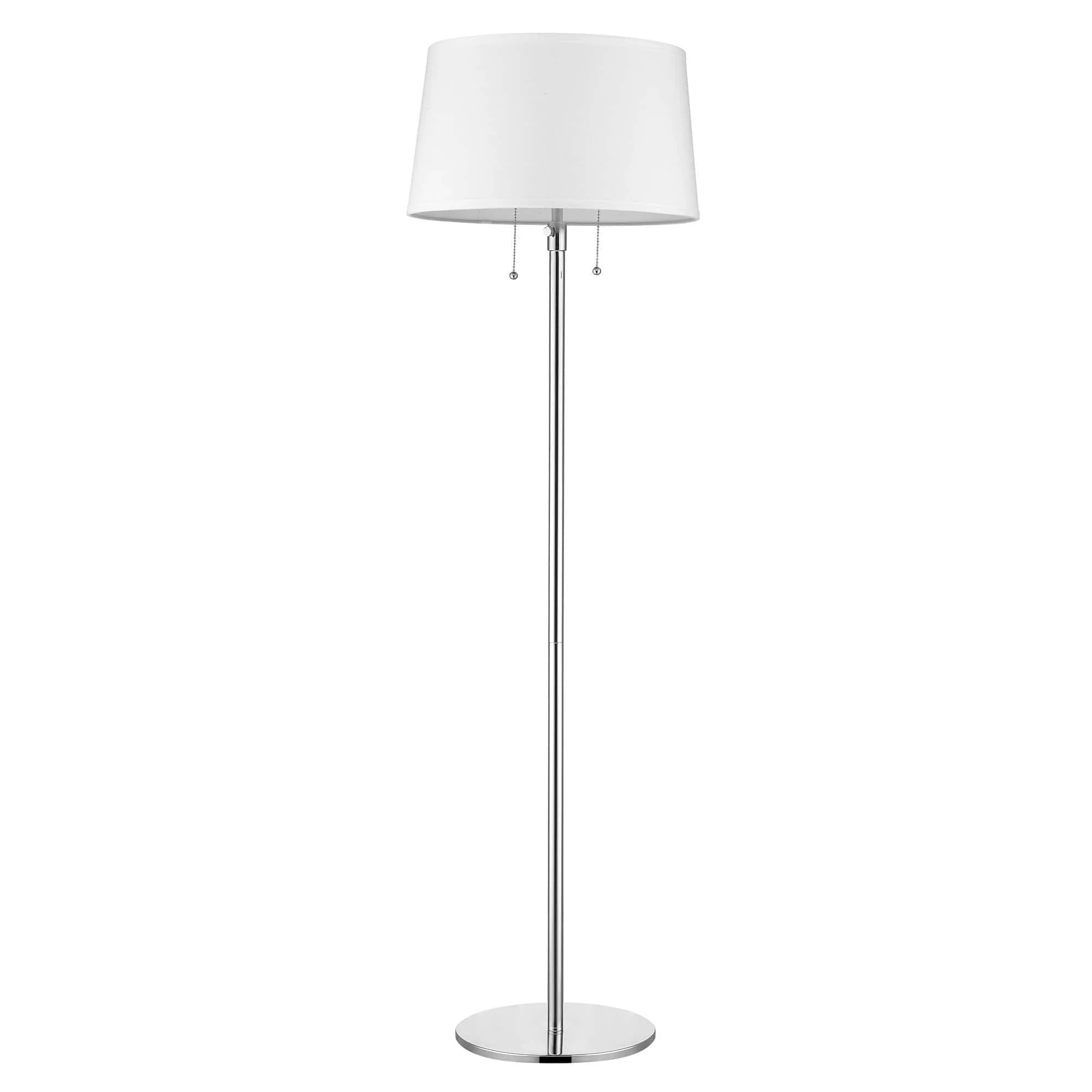 59" Chrome Traditional Shaped Floor Lamp With White Empire Shade - Image 2