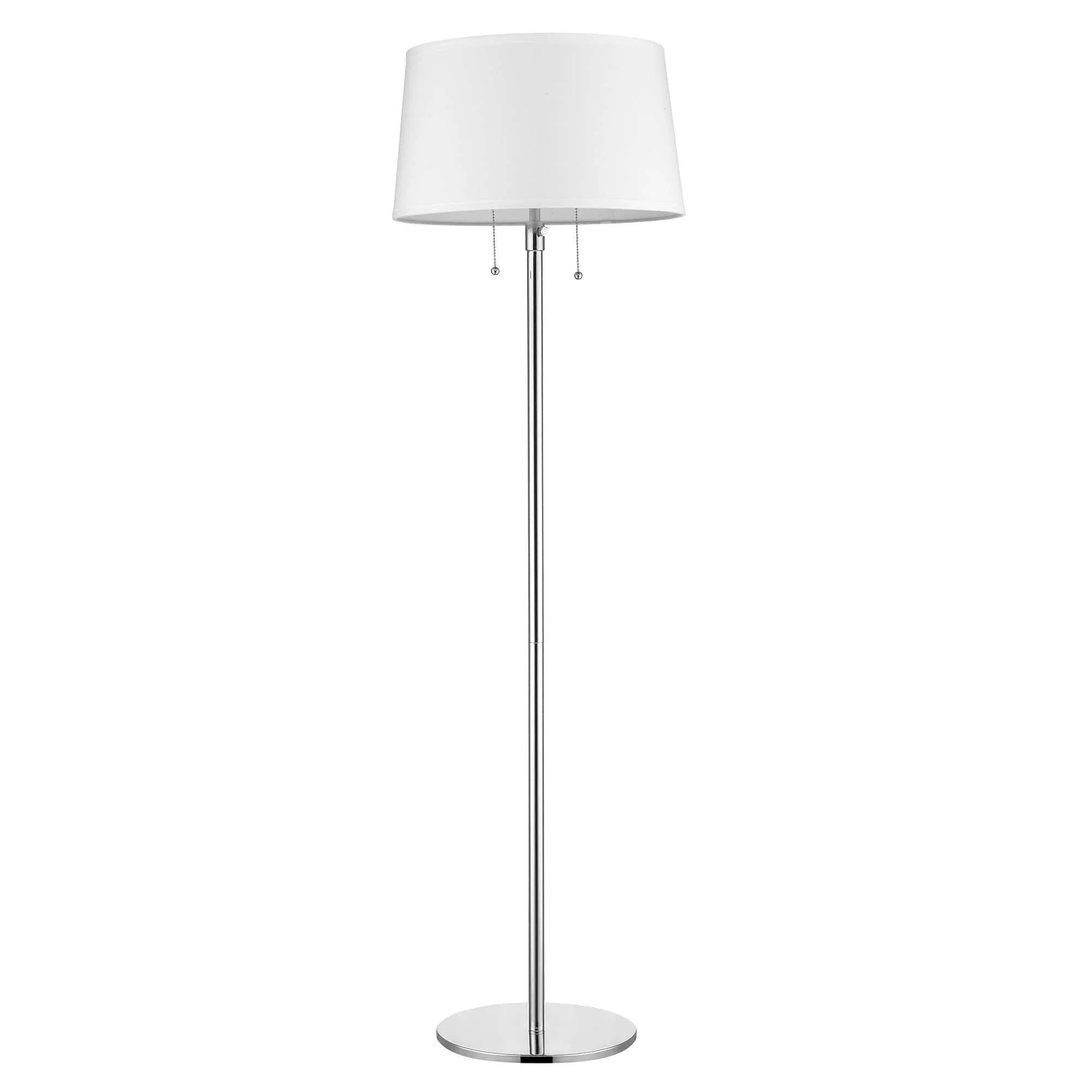 59" Chrome Traditional Shaped Floor Lamp With White Empire Shade - Image 3