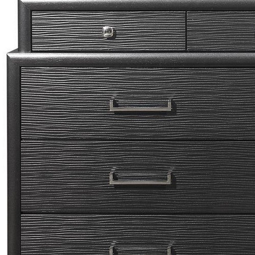59" Gray Solid Wood Nine Drawer Double Dresser - Image 7