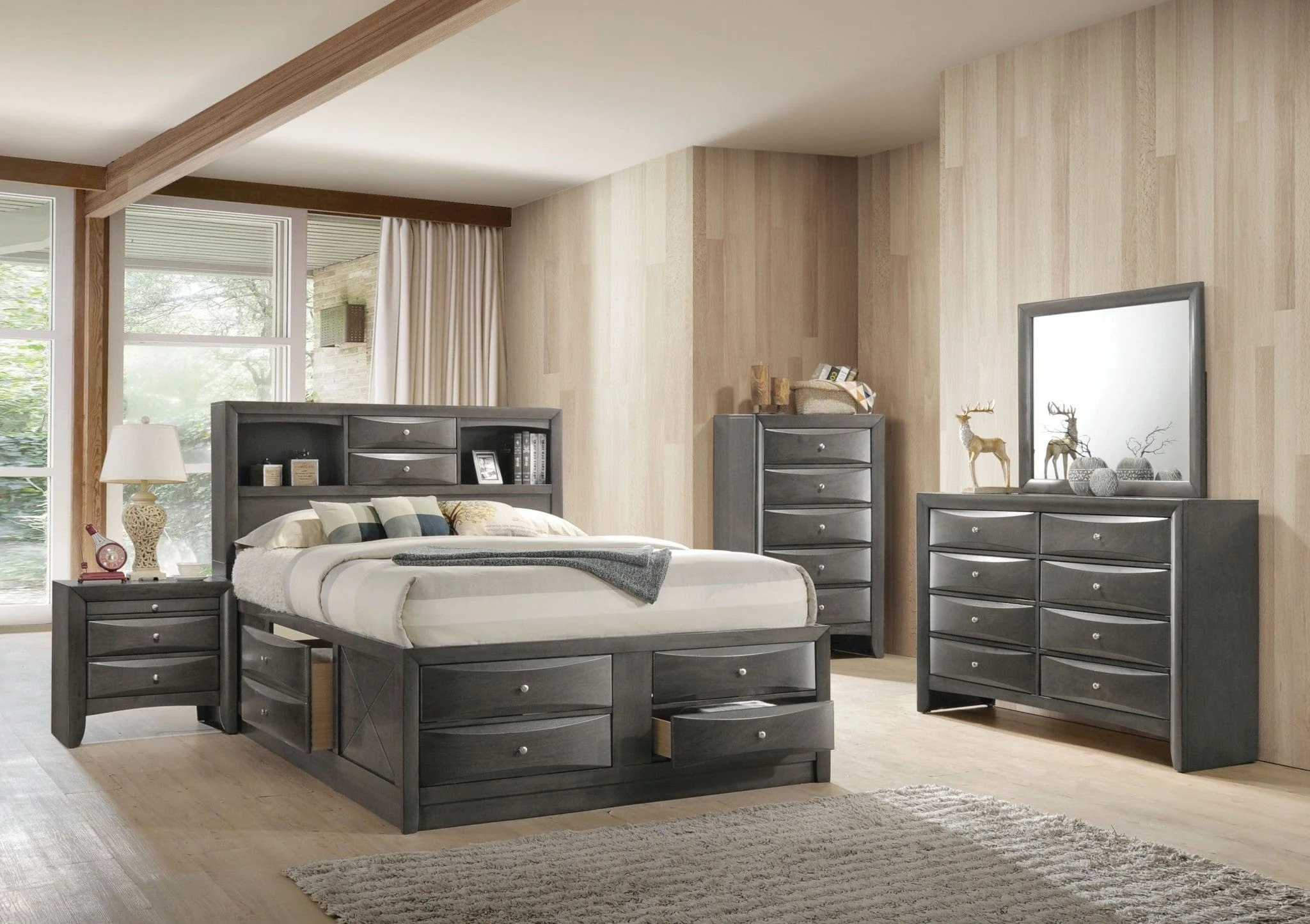 59" Gray Solid Wood Standard Dresser/Chest - Image 5