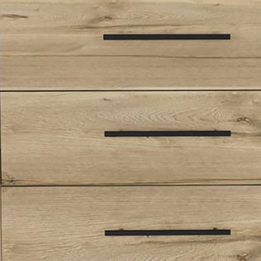 59" Natural and Black Six Drawer Double Dresser - Image 3