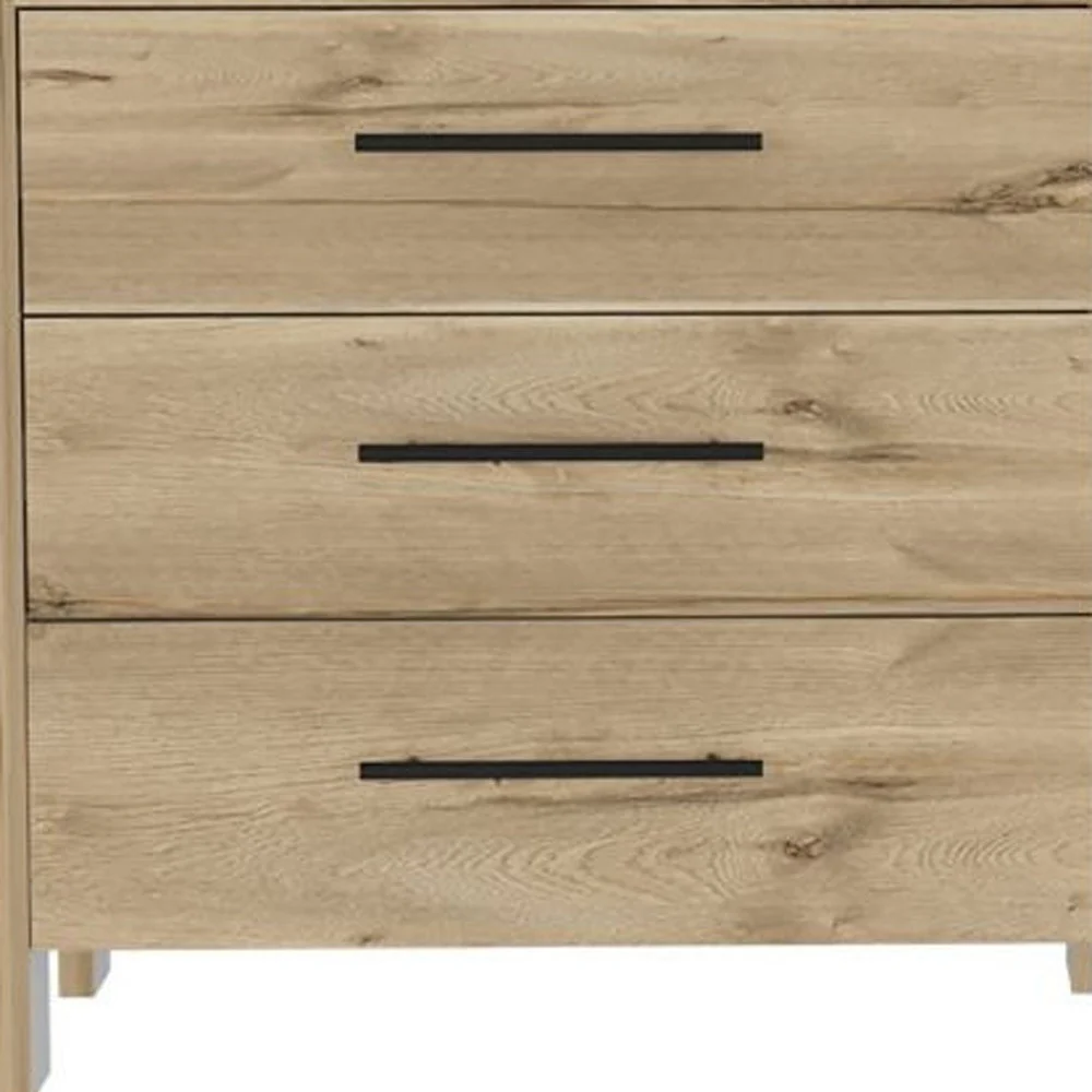 59" Natural and Black Six Drawer Double Dresser - Image 4