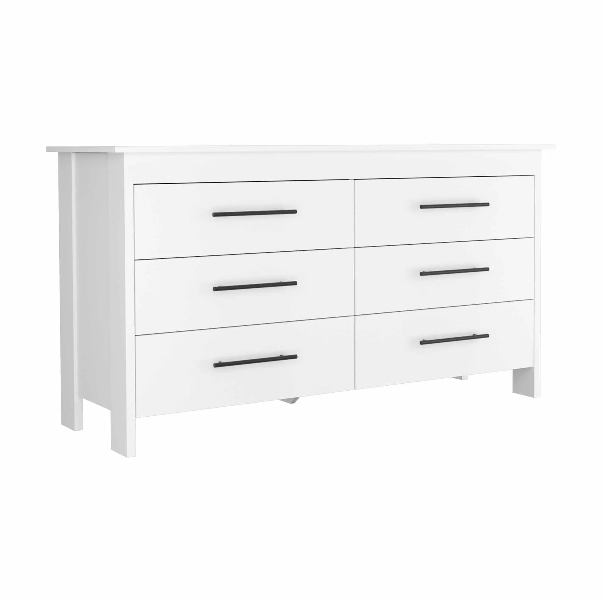 59" White Six Drawer Double Dresser - Image 3