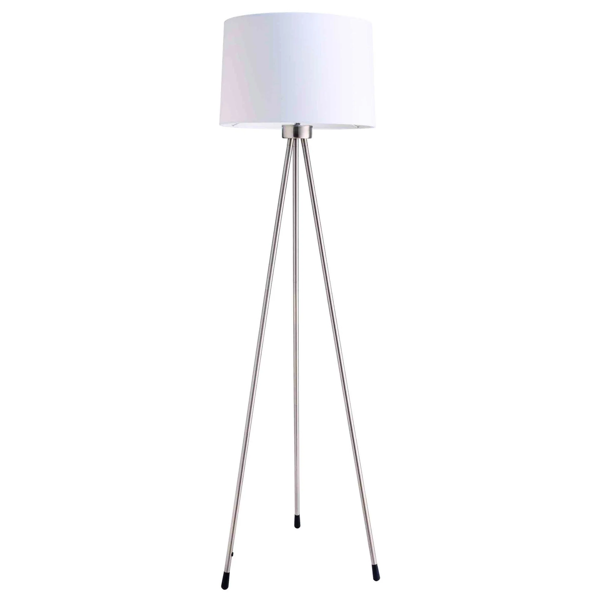 59" White Tripod Floor Lamp With White Drum Shade - Image 2