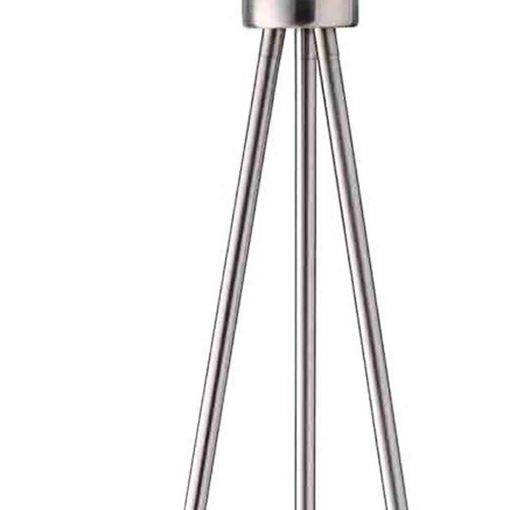 59" White Tripod Floor Lamp With White Drum Shade - Image 4