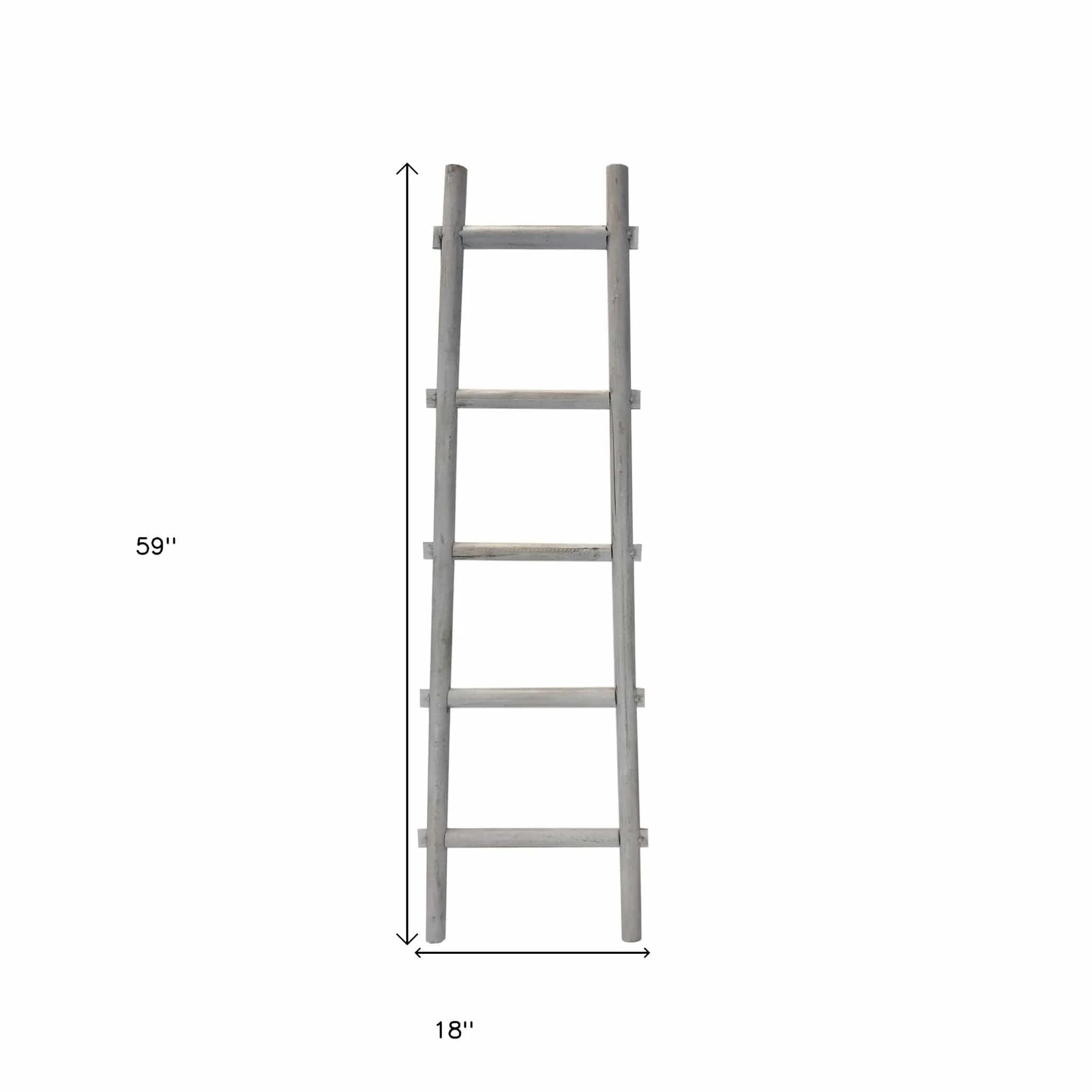 59" X 18" X 2" Grey Decorative Ladder Shelve - Image 9