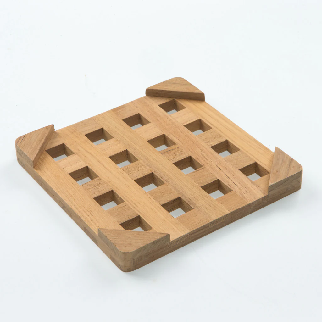 6.00 " Square Wood Trivet - Image 2