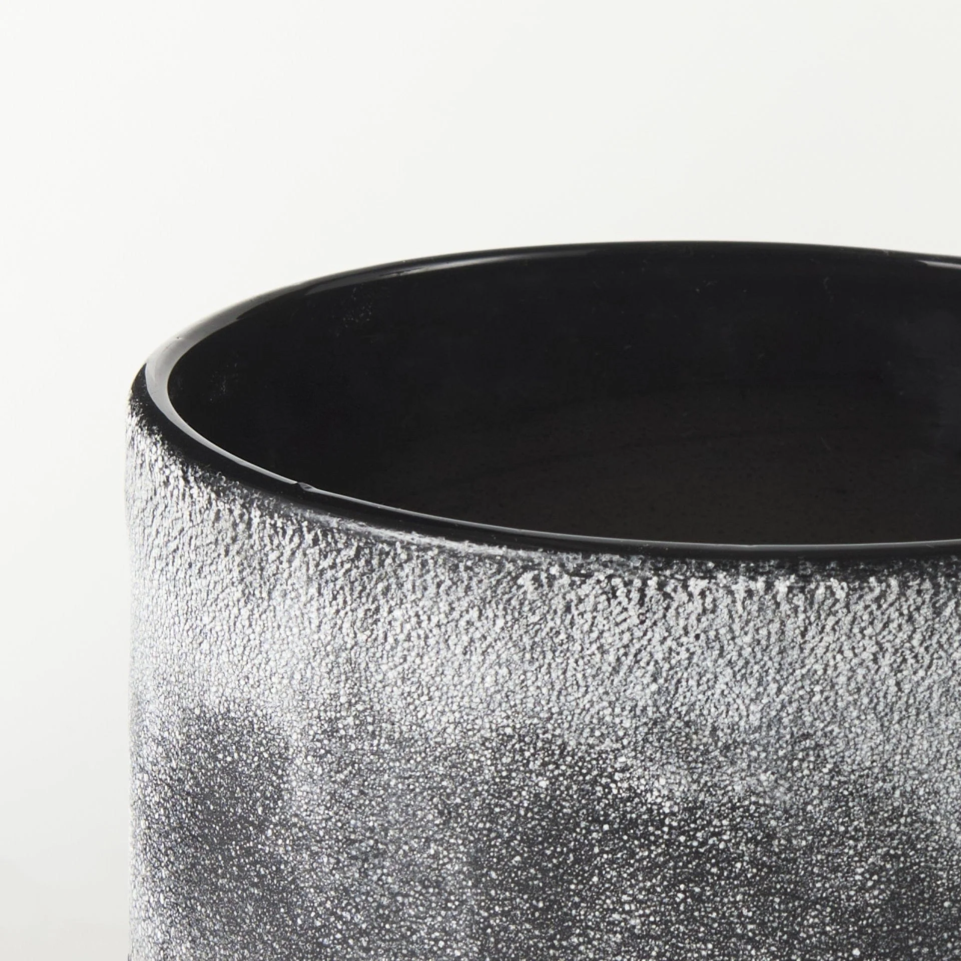 6" Black Brown and Gray Ombre Textured Ceramic Vase - Image 4
