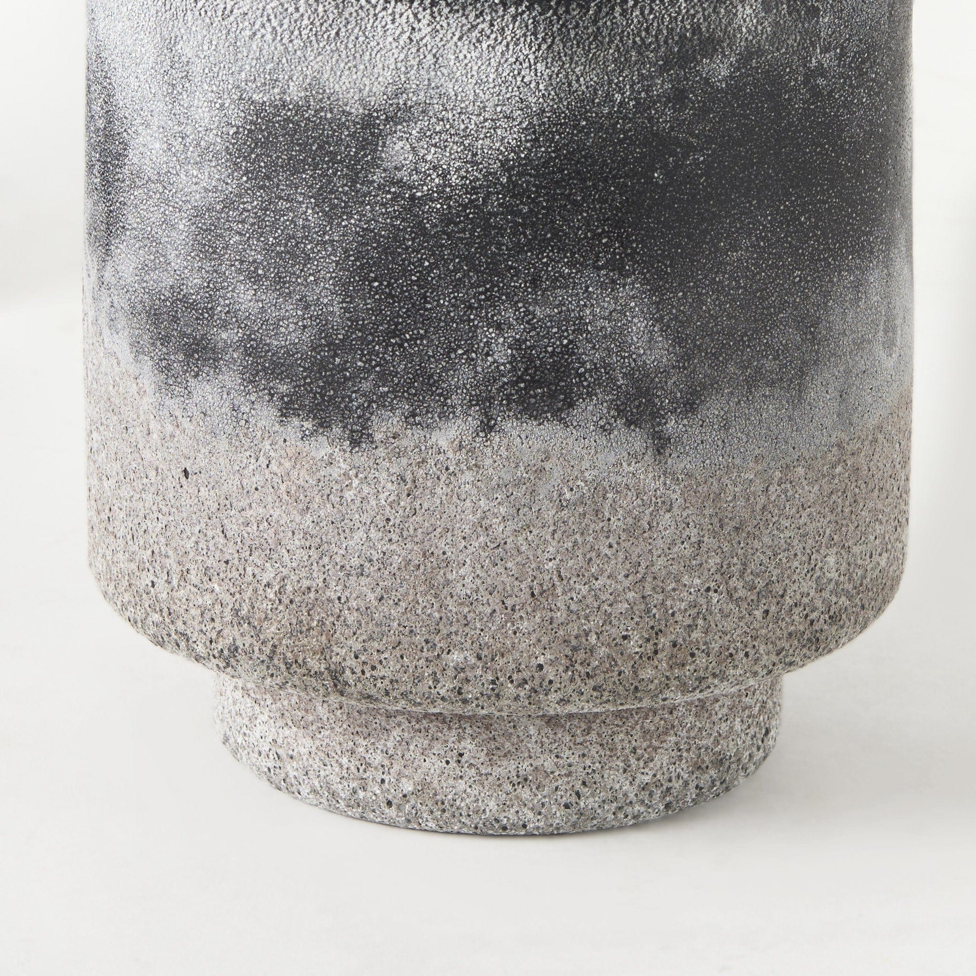 6" Black Brown and Gray Ombre Textured Ceramic Vase - Image 5